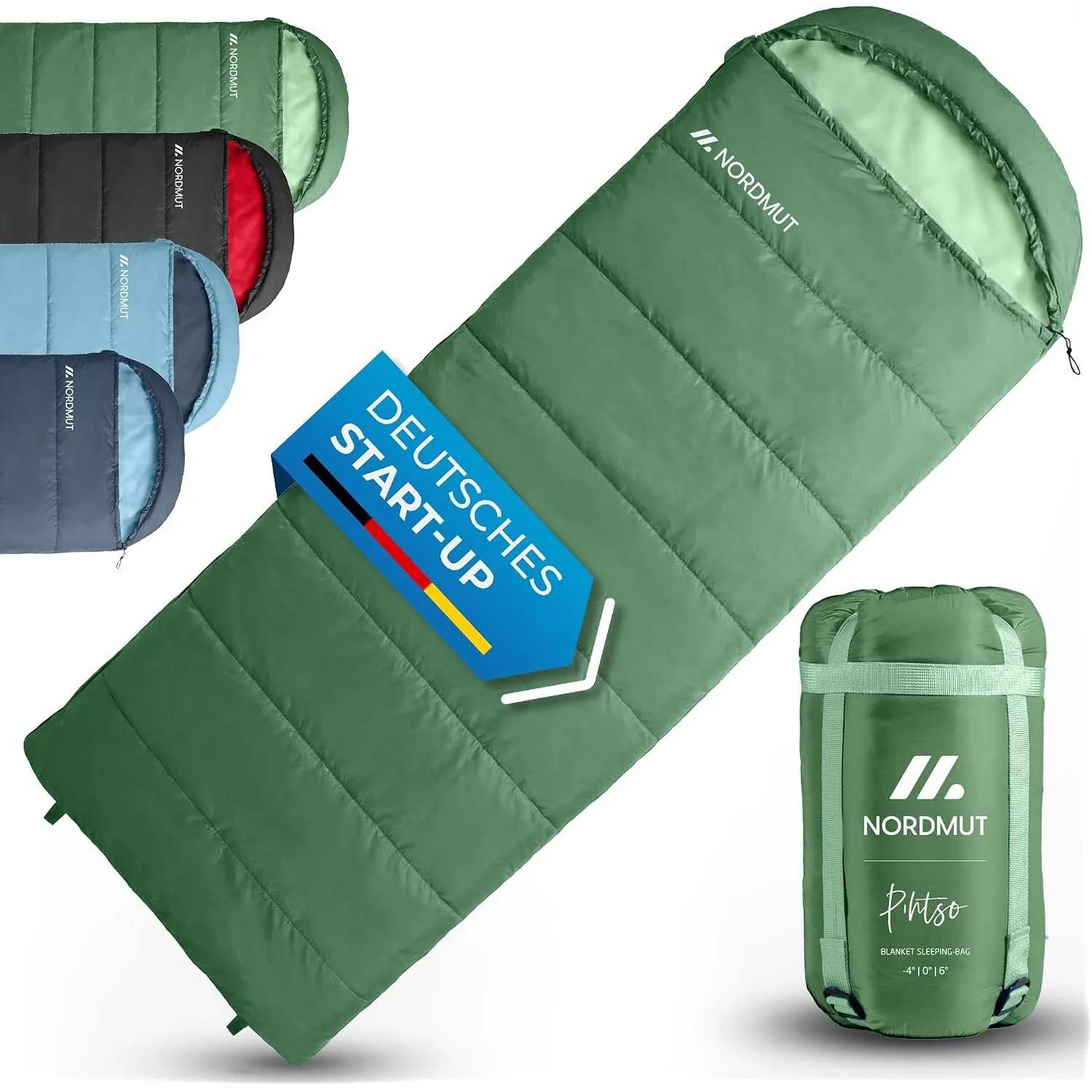 NORDMUT® Deckenschlafsack Erwachsene mit Zwei-Wege YKK-Reißverschluss – kleines Packmaß & Ultraleicht 1600g – 3-Jahresz…