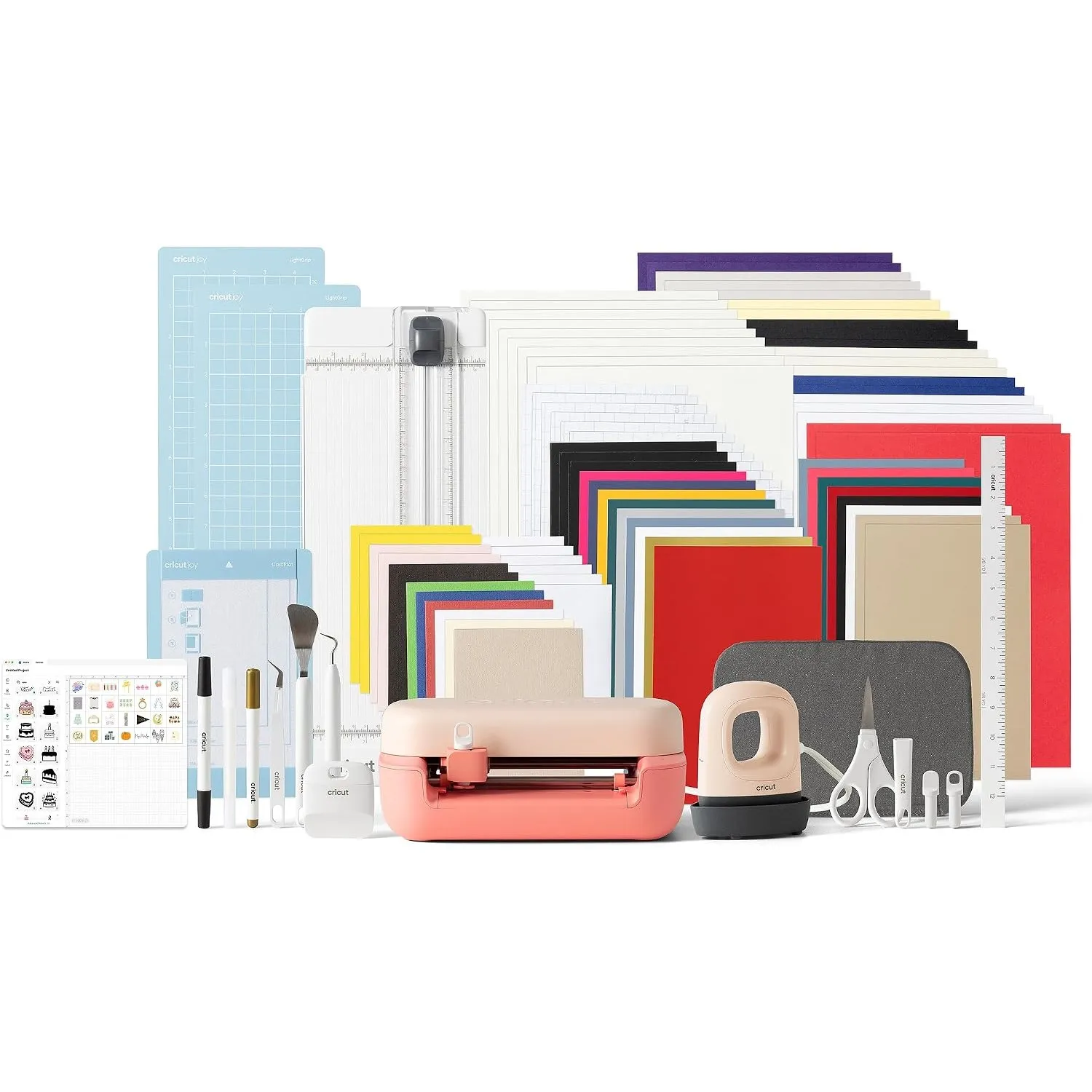 Cricut Joy™ 2 Ultimate Bundle + Digitale Inhalte, Intelligente kompakte Schneidemaschine mit Heißpresse für DIY-Bastelp…