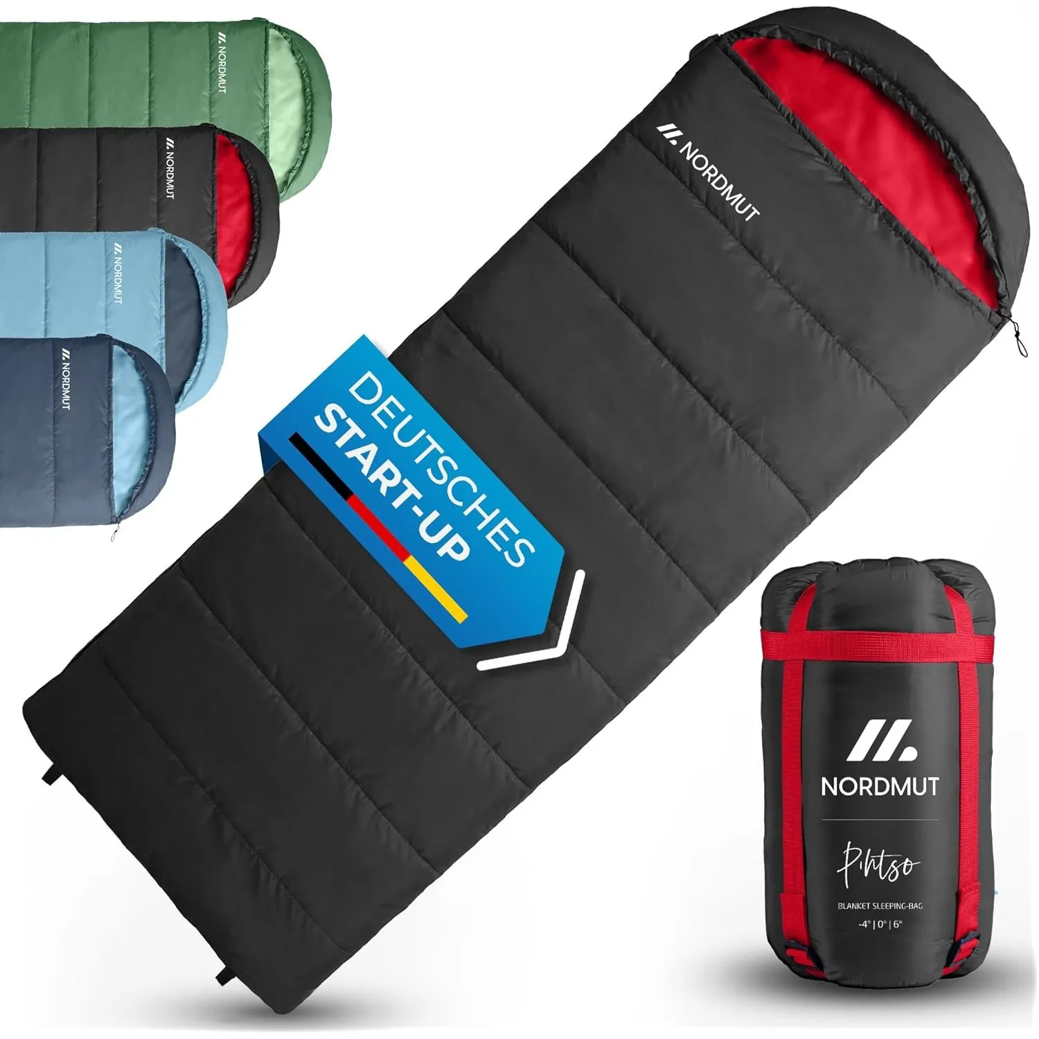 NORDMUT® Deckenschlafsack Erwachsene mit Zwei-Wege YKK-Reißverschluss – kleines Packmaß & Ultraleicht 1600g – 3-Jahresz…