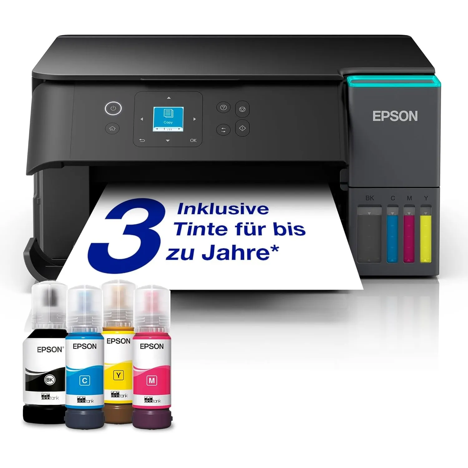 Epson EcoTank ET-2955 Tintentankdrucker | für vielbeschäftigte Haushalte | WLAN | A4 | Drucken, Kopieren, Scannen | 3.7…
