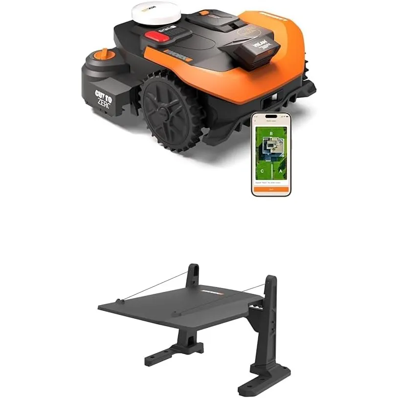 Worx Landroid Vision Cloud WR312E 2WD Mähroboter mit Garage, kabelloser Rasenmähroboter für bis zu 1.200 m², (KI-Hinder…