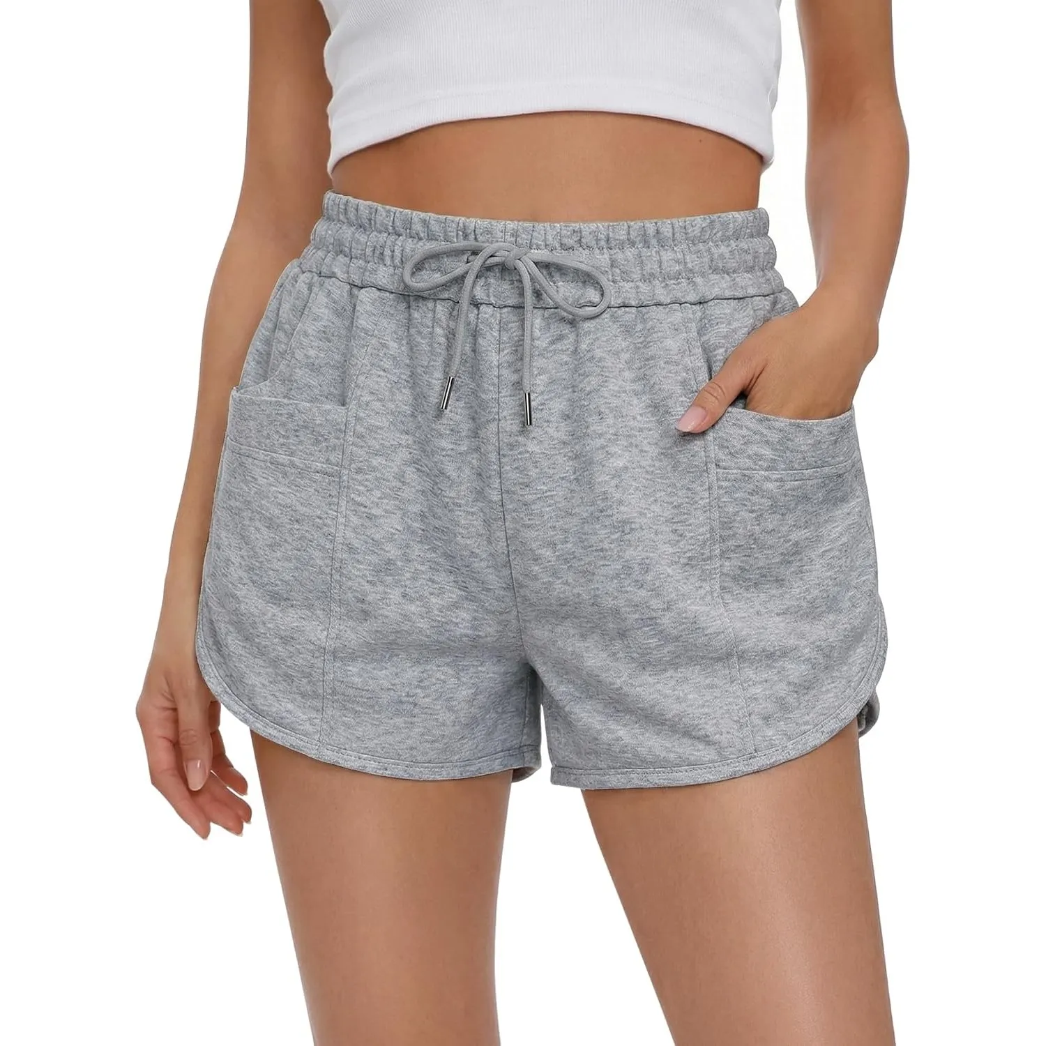 StylSense Kurze Hose Damen Sommer Sport Shorts Laufhose Sporthose Damen Kurz High Waist Running Laufshorts mit Taschen