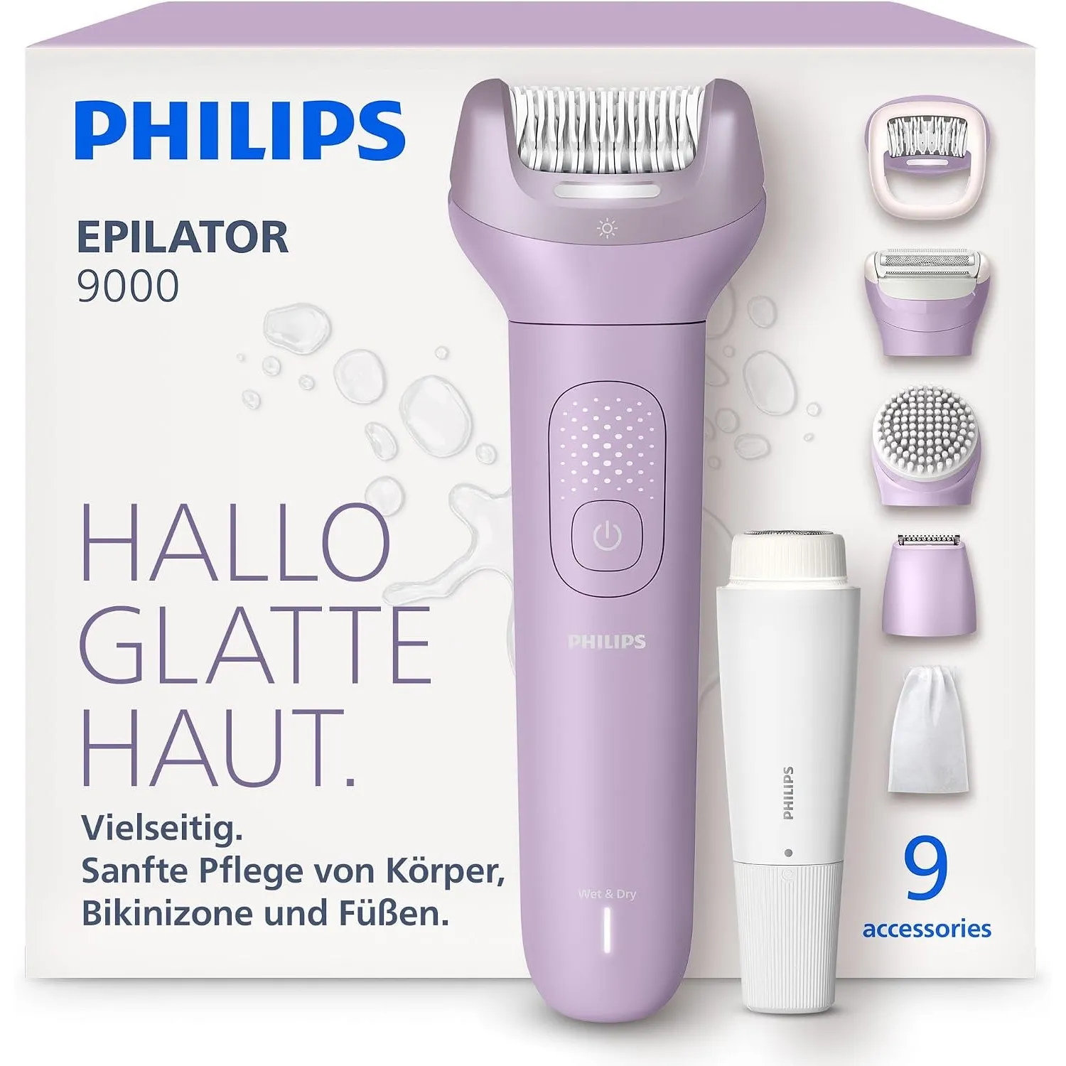 Philips Epilierer Series 9000 - Kabelloser Epilierer für Nass- und Trockenanwendung, Haarentfernung für Körper, Gesicht…
