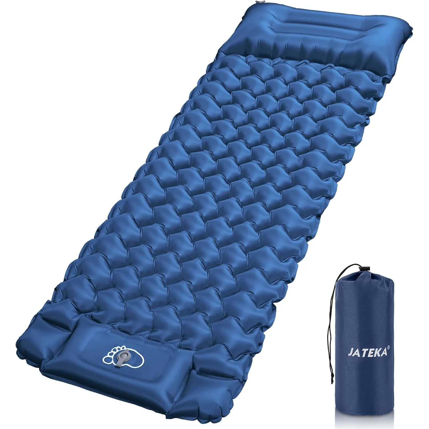 JATEKA Isomatte Camping, Aufblasbare Isomatte Ultraleicht, Sleeping Isomatte mit Kissen & Fußpumpe, Kompakte Leichte Sc…
