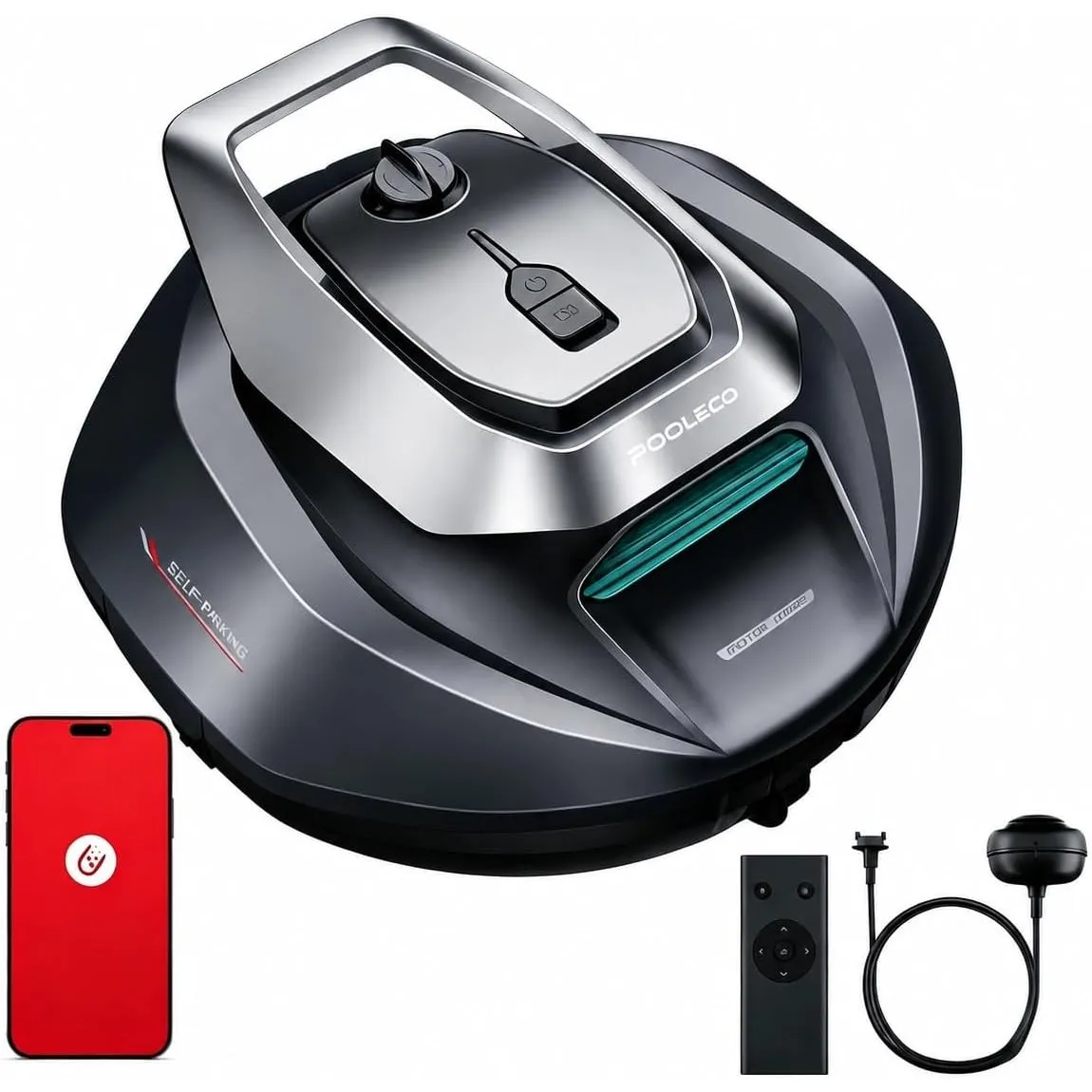 10s Poolroboter(2026 Upgrade), Poolroboter Akku mit 3 Motoren, 90Min für Pools bis 80 m², Fernbedienung und App-Steueru…