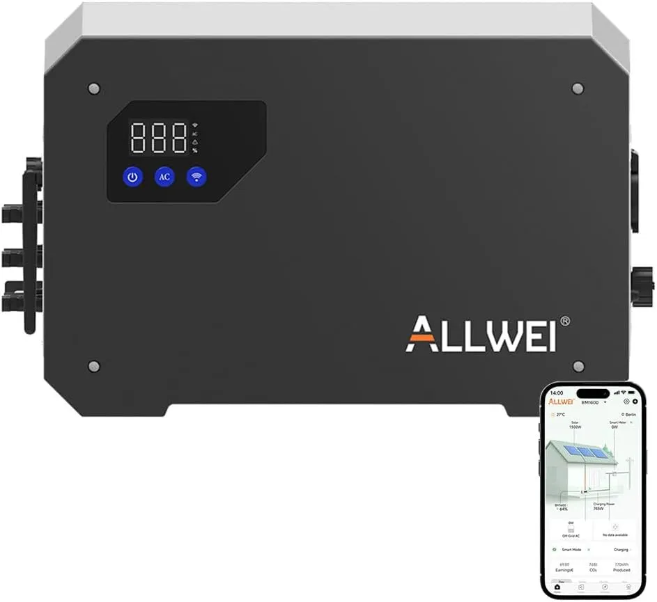 ALLWEI Balcony Power Station with Memory AC Coupled All-In-One Storage System, Up to 1314€ Savings, 1600 Wh LiFePO4 Pow…