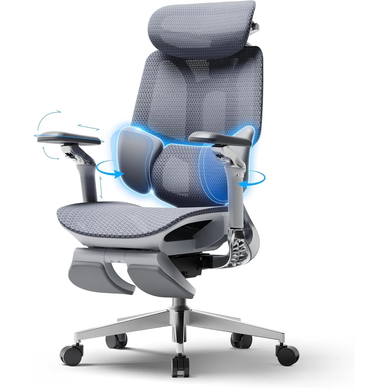 Hbada E3 Pro Edition 2026 Ergonomischer Bürostuhl, Netzstuhl mit Schwebender 3-Zonen-Lendenwirbelstütze, 4D-Kopfstütze,…