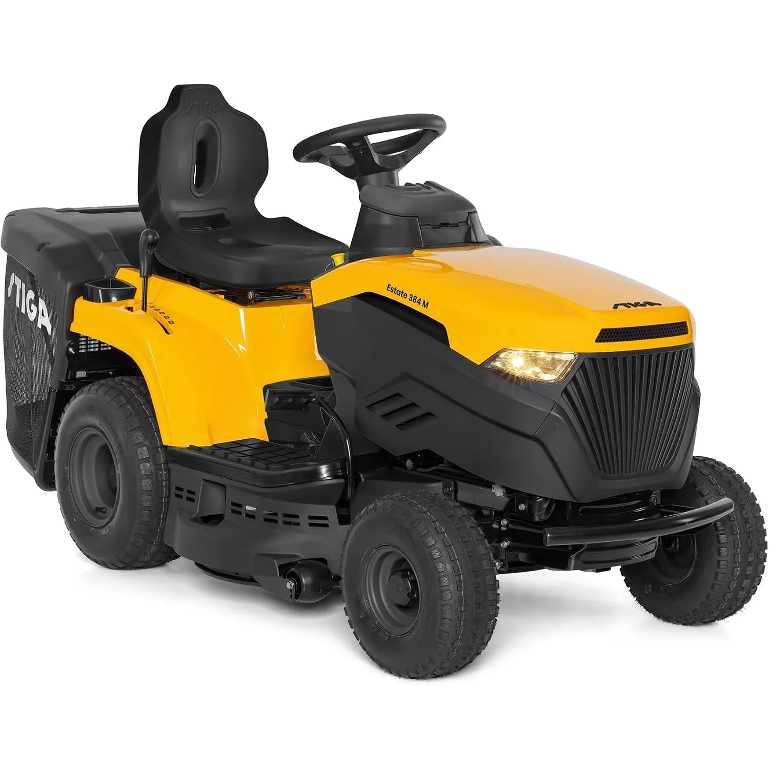 STIGA Estate 384 M a Benzin-Rasentraktor, 352 cc, 84 cm – 200 l Fangkorb, Multiclip Mulchen – Rasenflächen bis 3.000 m²
