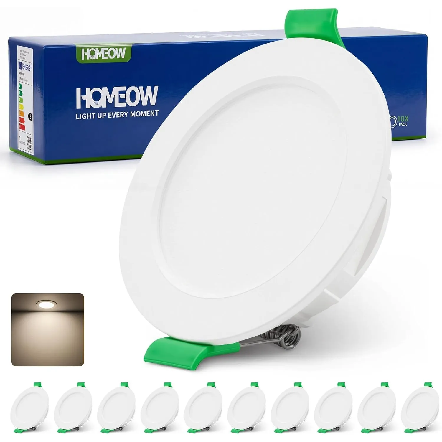 HOMEOW Einbaustrahler LED Spots 230V 55mm - 68mm Lochmaß 4W 380LM
