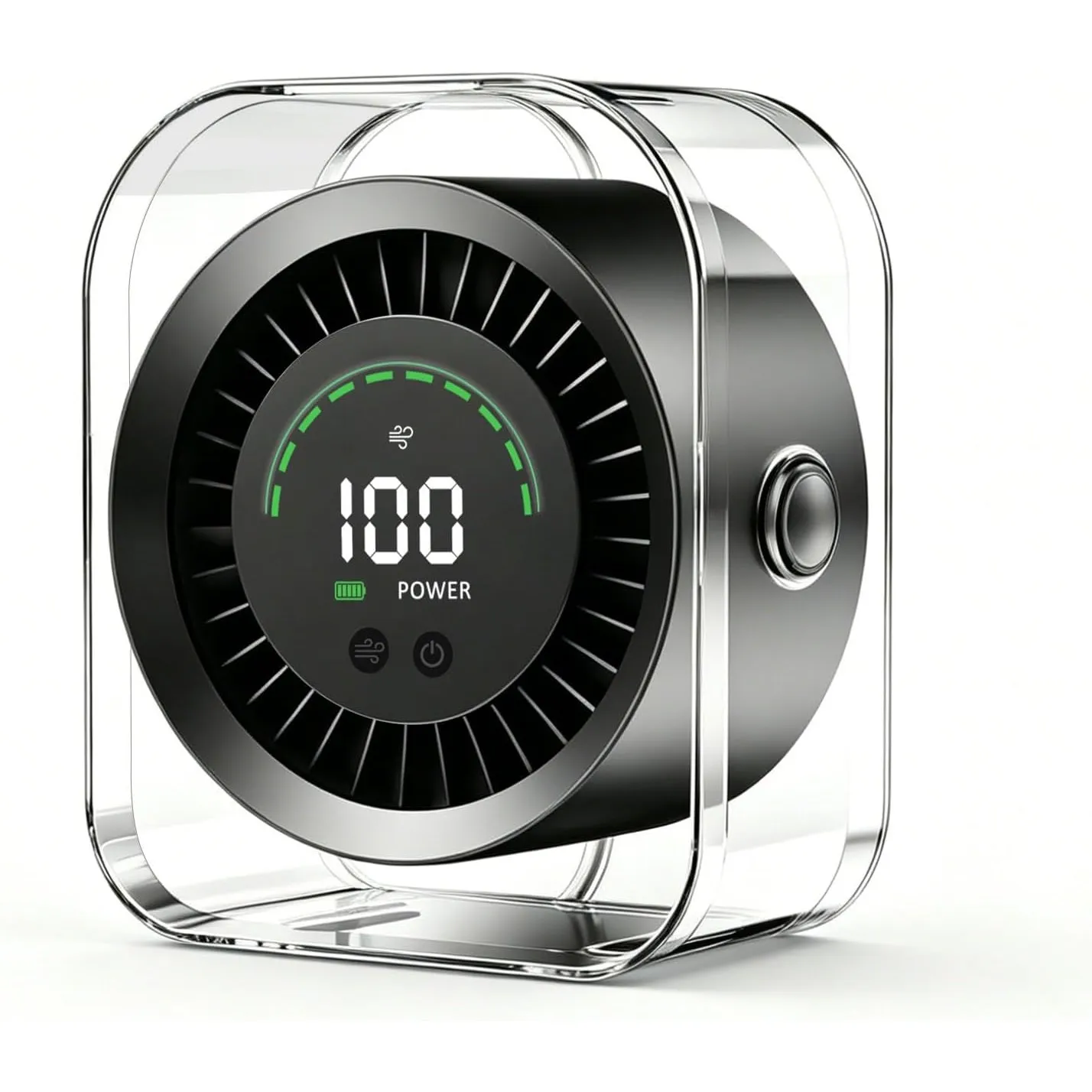 Mini Tischventilator Sehr Leise(20 dB),4000mAh Akku (15 Stunden) USB-C, LED-Anzeige, 2-in-1-Halterung für Tisch und Wan…