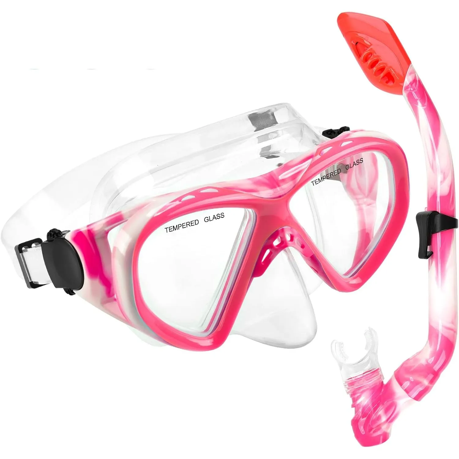Schnorchelset Kinder, Taucherbrille Kinder mit Schnorchel Anti Leck Anti Fog HD Tauchmasken Dry Schnorchel für 4-13 Jah…