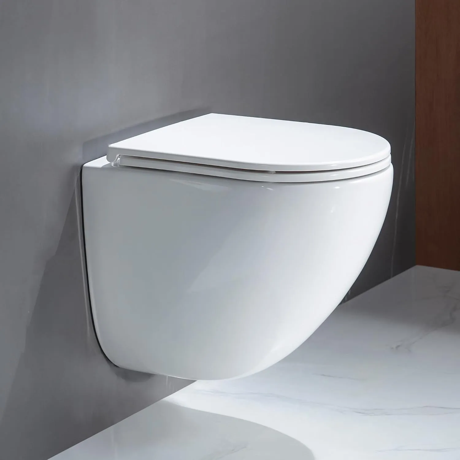 Casta Diva Wand WC Spülrandlos, Hänge WC Einloch 360° Tornado-Spülung, UF Toiletten, Vollständig Geschlossene Toilette,…