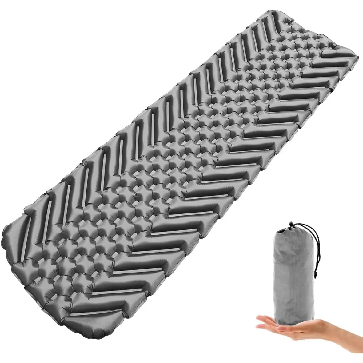 Isomatte Camping Outdoor Ultraleicht Camping Isomatte Aufblasbare, wasserdichte Faltbar Luftmatratze, Kleines Packmass …
