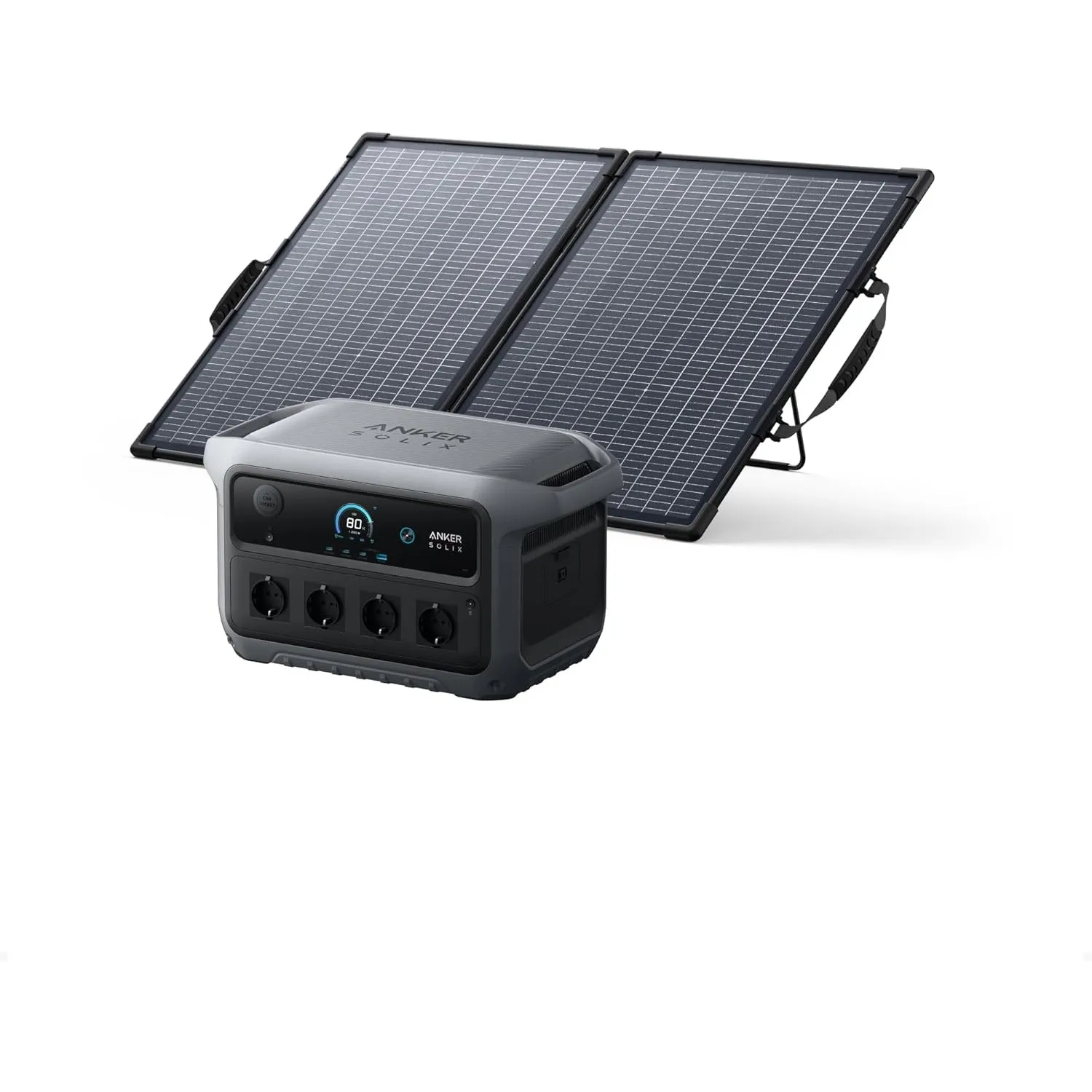 Anker SOLIX C2000 Gen 2 Tragbare Powerstation mit 100W Solarpanel, 2400W