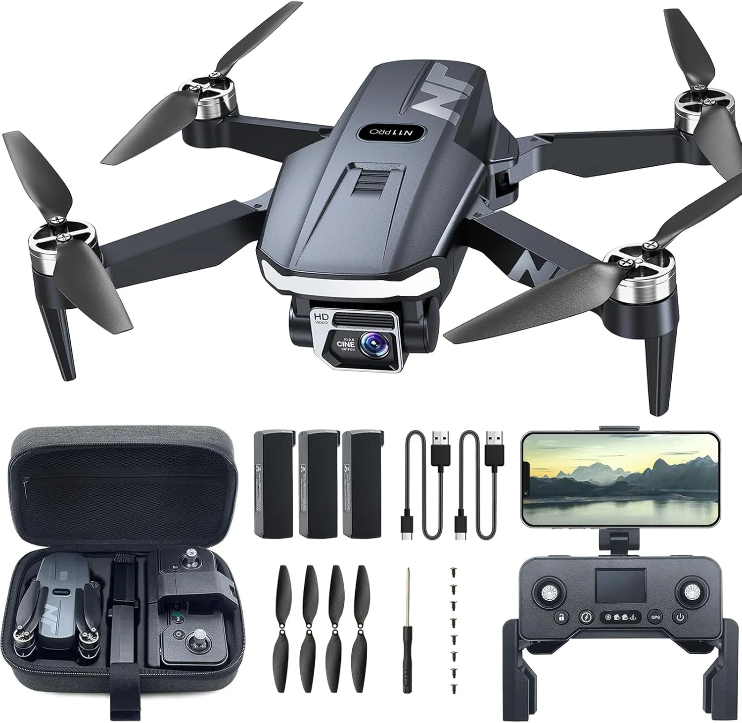 NAFYRE N11 PRO GPS Drone 4K UHD Camera - 90 Minutes Flight Time, 5G FPV, Brushless Motor, Auto Return & Automatic Follo…