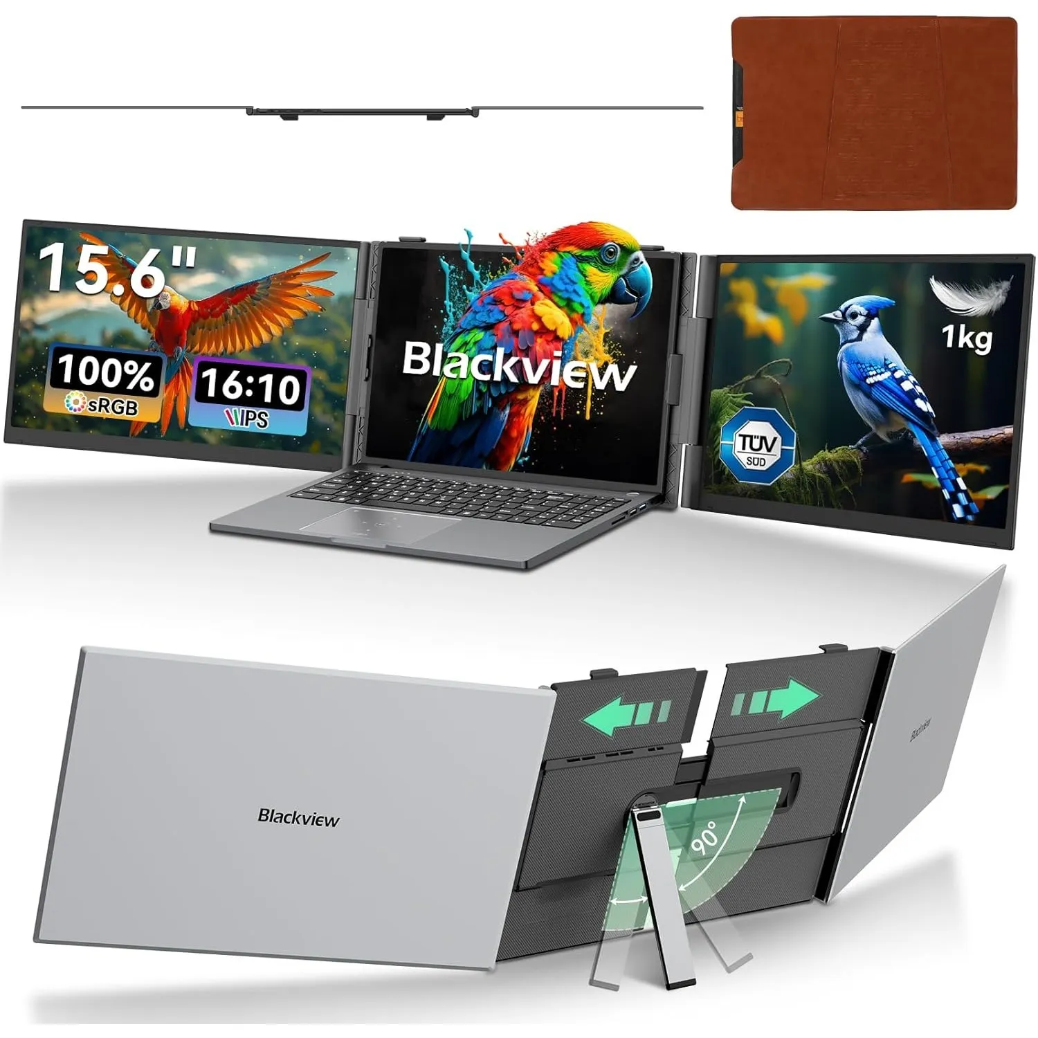 Blackview Laptop Monitor Erweiterung 15,6", 16;10 100% sRGB 1200P FHD, Niedriges Blaulicht Portabler Monitor Arbeit mit…