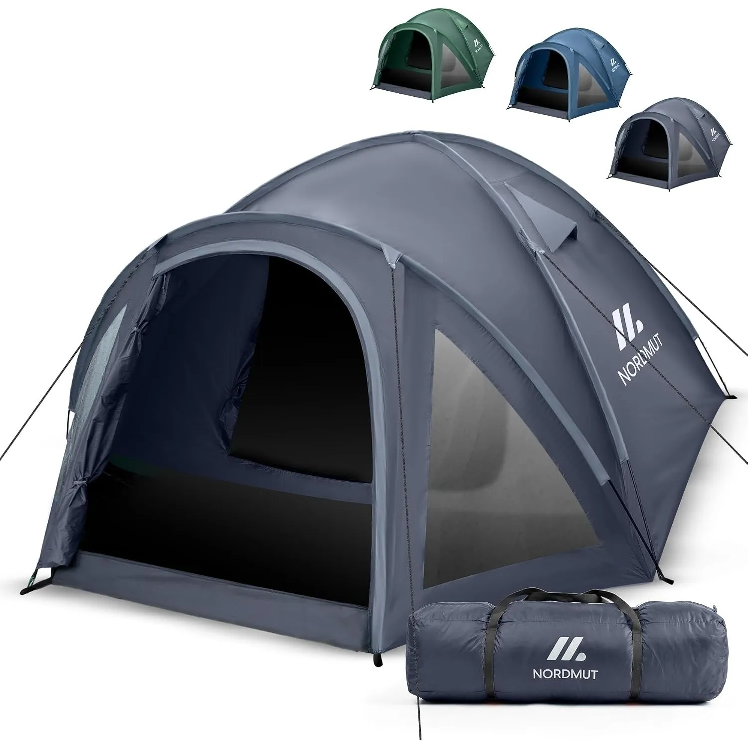 NORDMUT® Campingzelt für 2-4 Personen wasserdicht & leicht – Kuppelzelt mit verschließbarem Vorraum – 2-4 Mann Zelt mit…