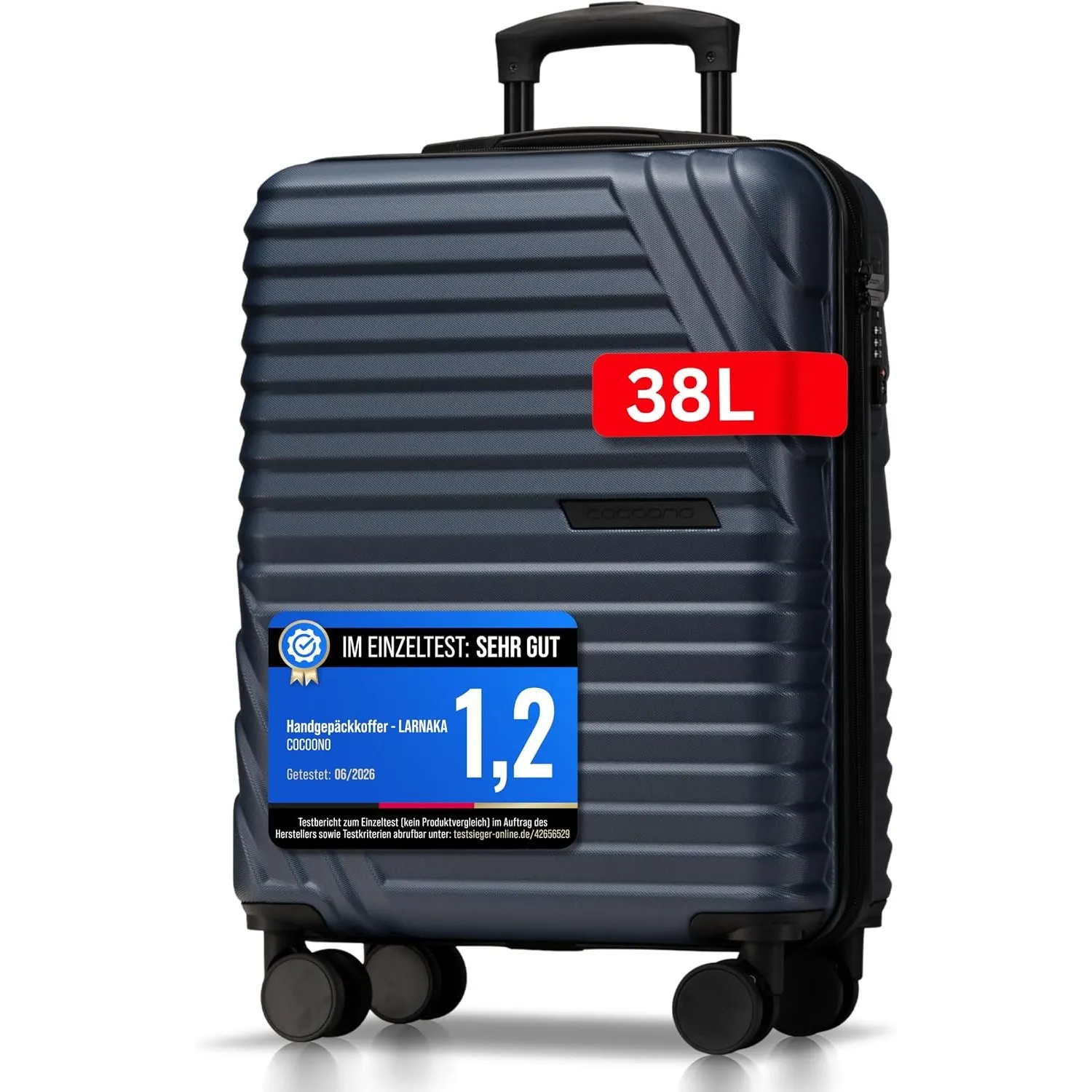 Cocoono Premium Handgepäck Koffer 55x40x20cm - passend für Ryanair, Lufthansa, Eurowings und co. I 38L Handgepäck Koffe…