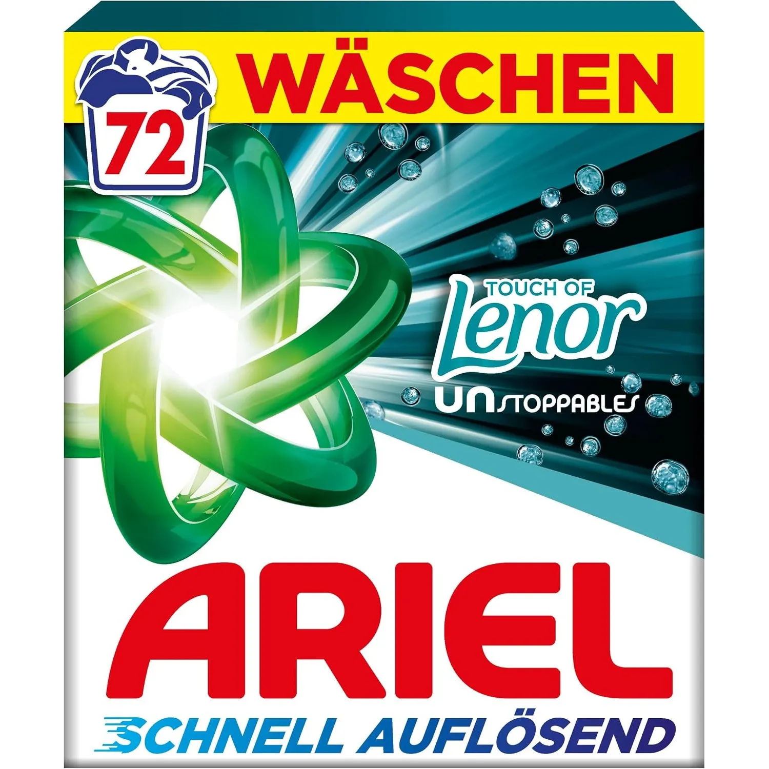Ariel Universal Pulverwaschmittel Touch of Lenor Unstoppables, 72 Wäschen