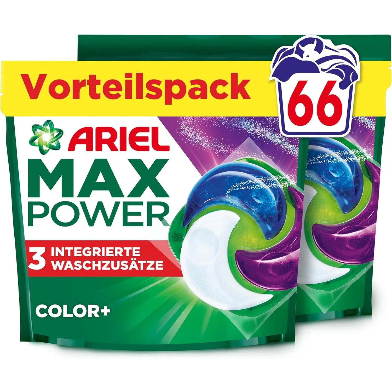 Ariel Max Power Pods Color+ Waschmittel, 66 Wäschen