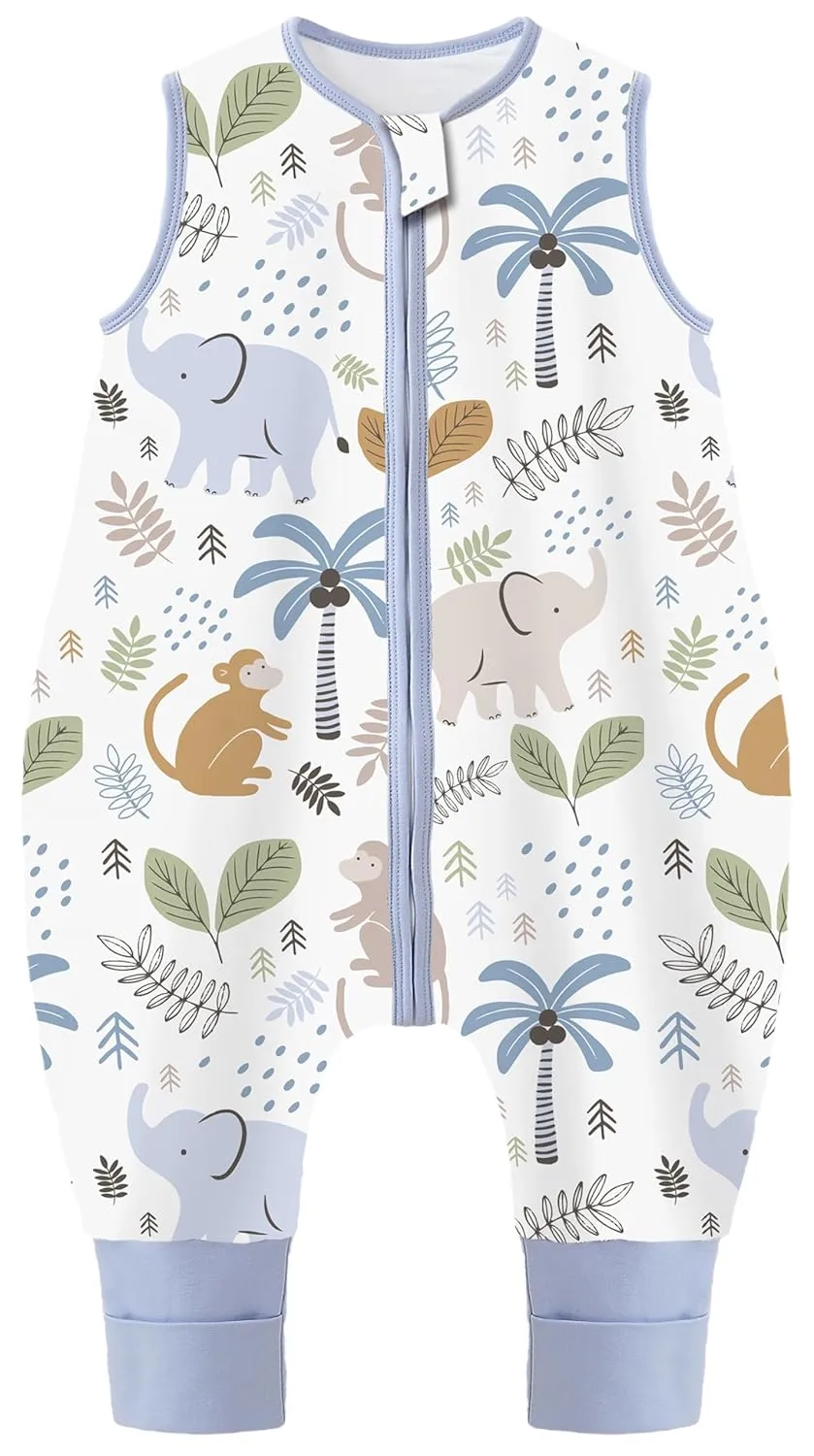 Chilsuessy Baby Sleeping Bag with Feet, 1 Tog, Children's Summer Sleeping Bag with Legs, 100% Cotton Sleepsuit for Boys…