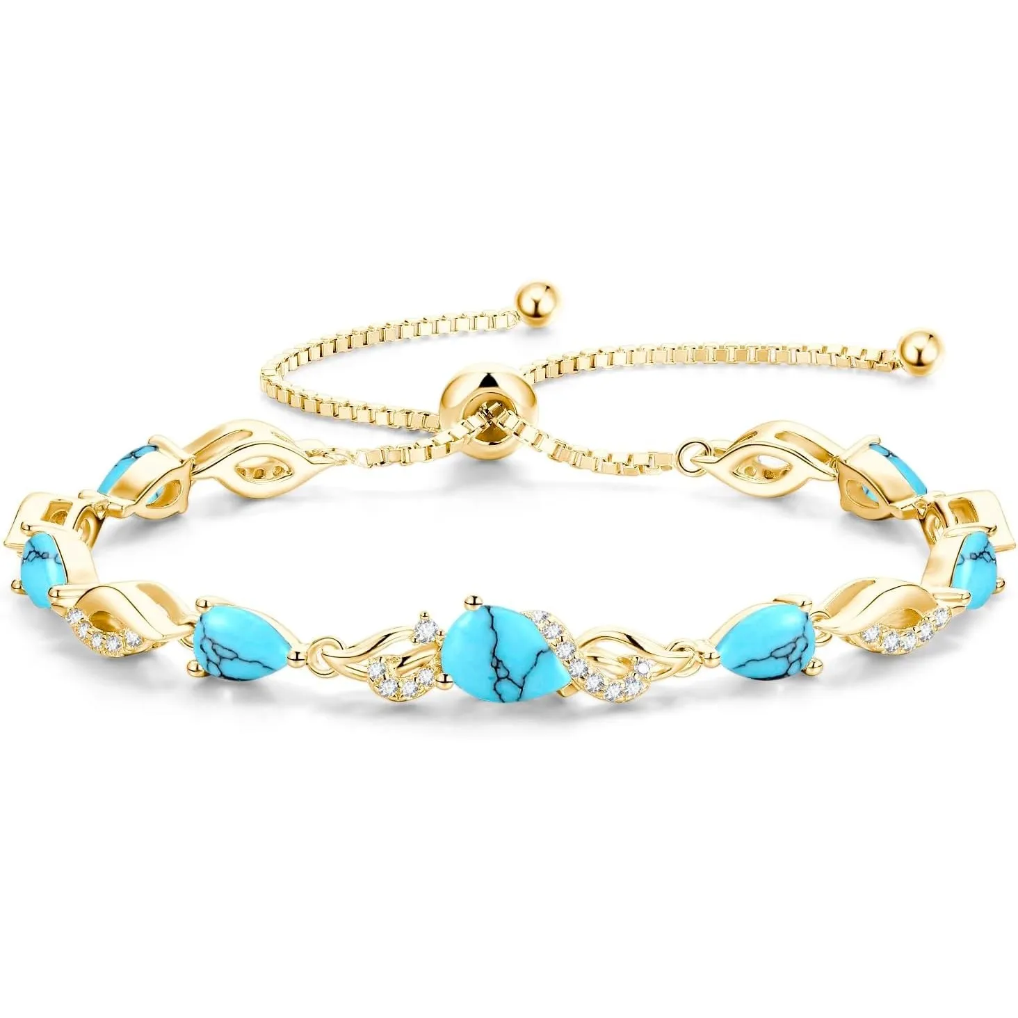 FANCIME Tropfen Vergoldet Silber Tennis Armband Damen