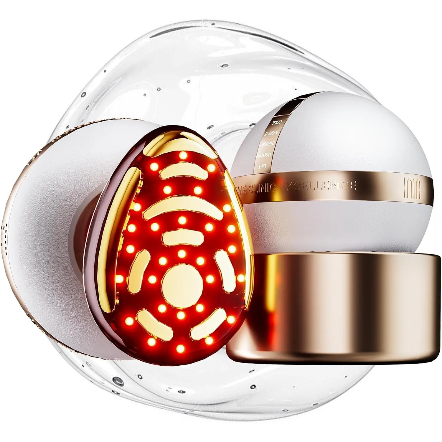 INIA SPHERA 8-in-1 Mikrostrom-Gerät für Gesicht & Hals, Rotlicht & Kühlung