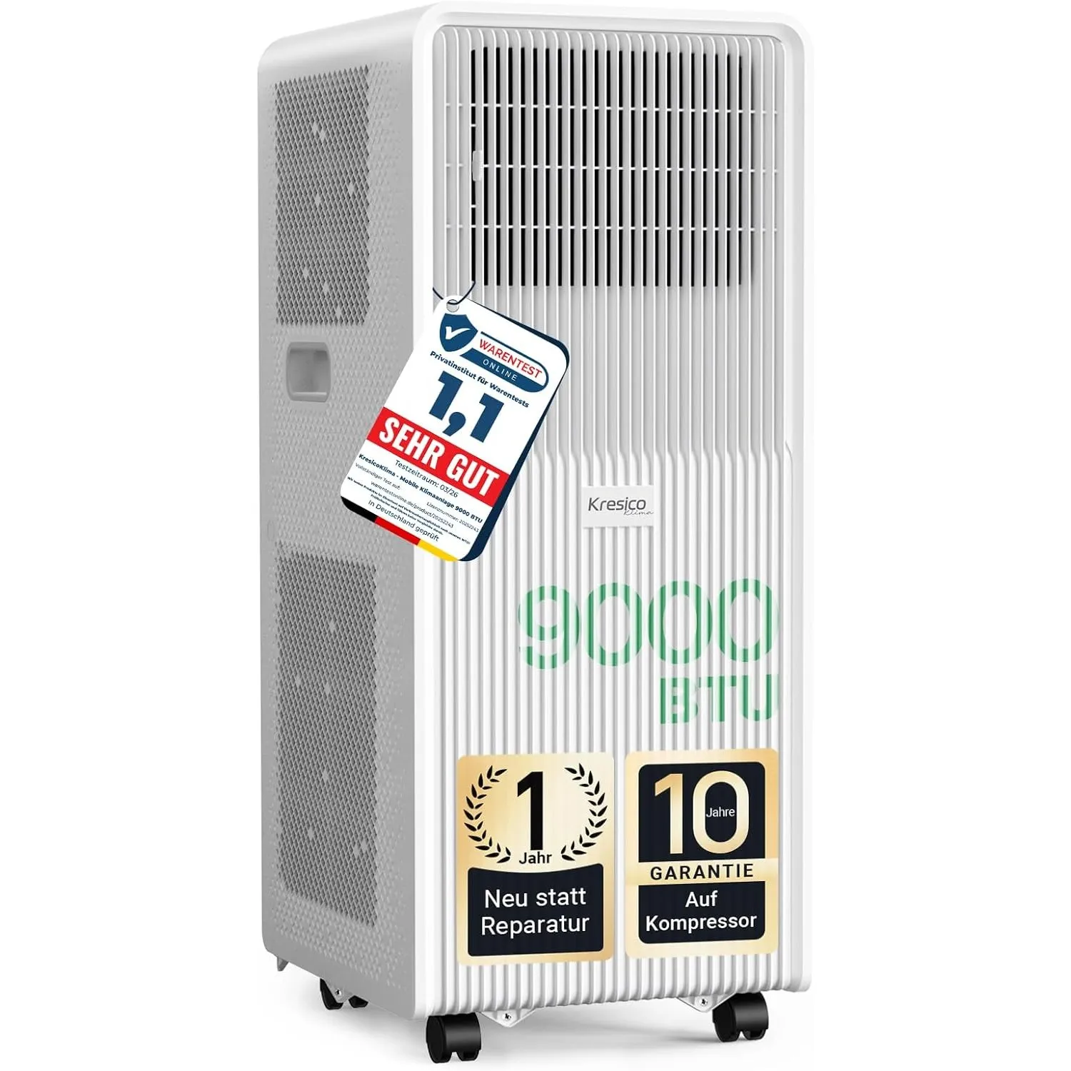 Mobile Klimaanlage 9000 BTU, Klimaanlage mobil mit Abluftschlauch, Mobiles Klimagerät mit Abluftschlauch für Räume bis …