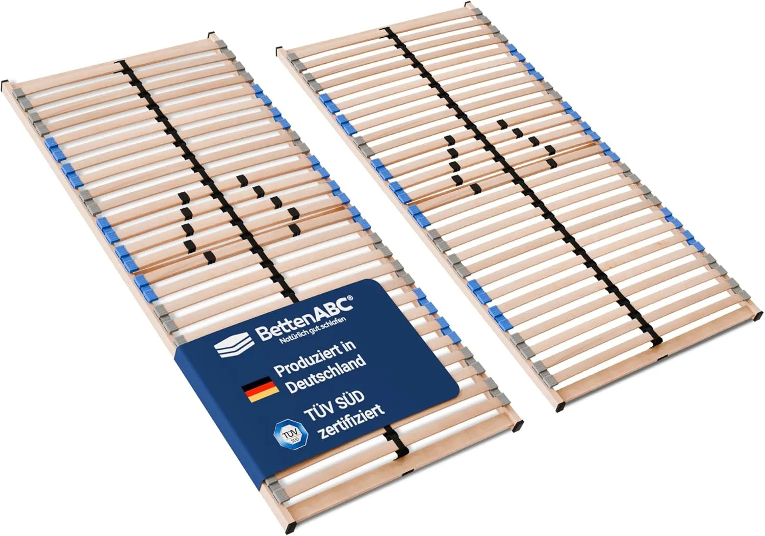 Betten-ABC Madera 7-Zone Slatted Frame, 160 x 200 cm, Self-Assembly, Individual Hardness Adjustment, Suitable for All M…