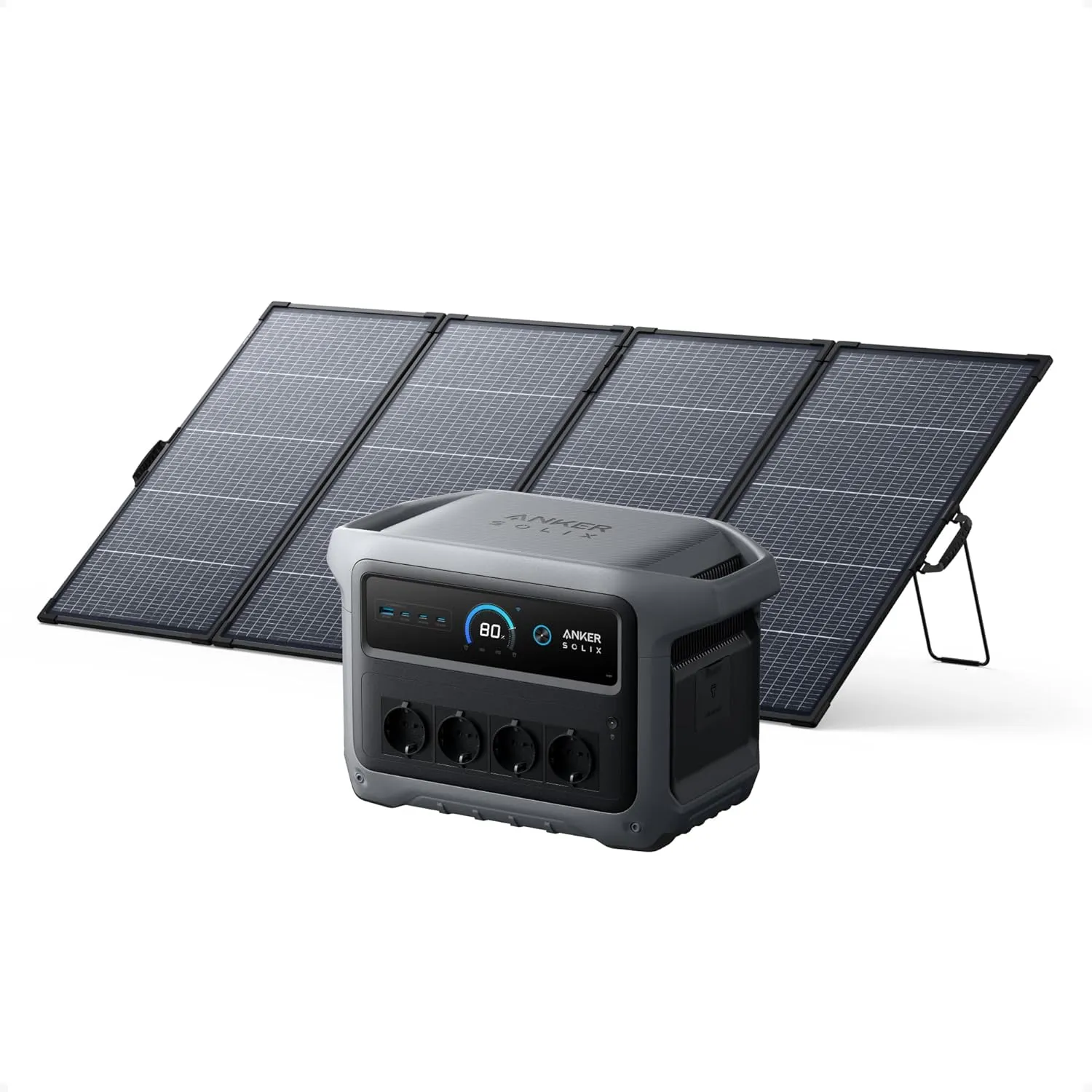 Anker Solix C1000 Gen 2 Portable Power Station with 400 W Solar Panel, 2,000 W Solar Generator, Full Charge in 49 Minut…