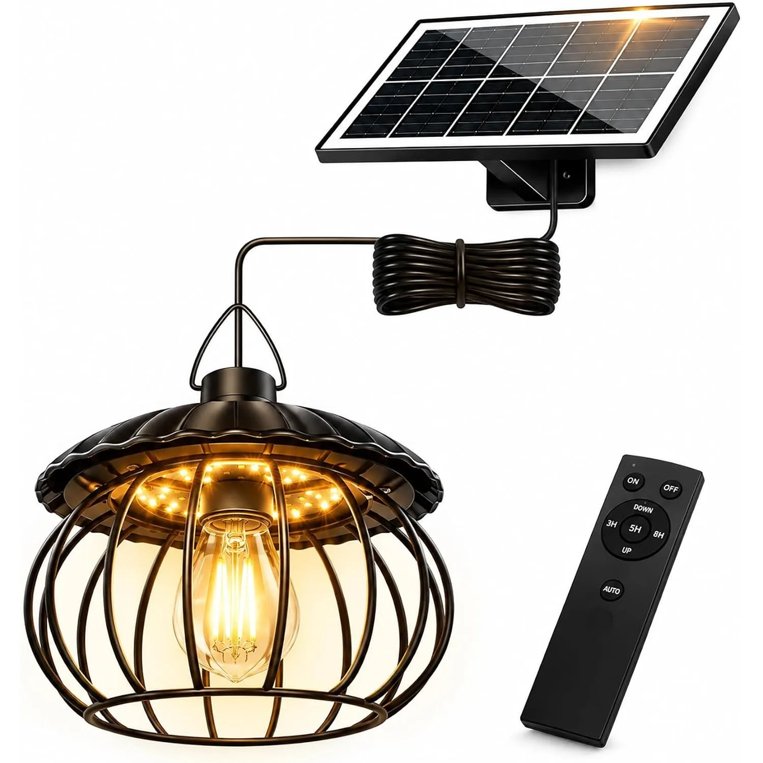 ChunHee Solar Hängelampe für Schuppen, Garage und Pavillon IP65