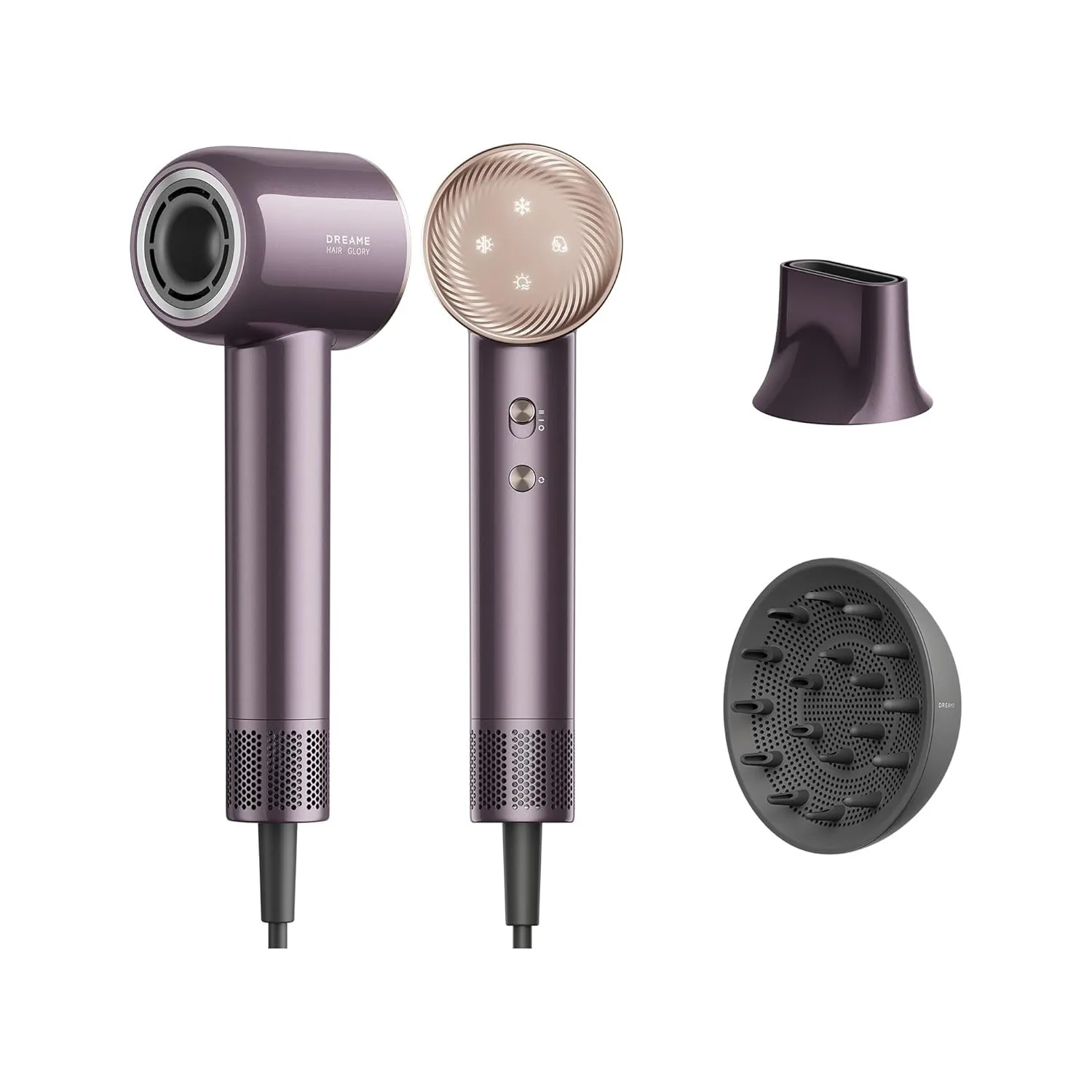 DREAME Hair Glory Combo Hochgeschwindigkeits-Haartrockner | 300M Negative Ionen, 70m/s, Motor 110.000 U/min, 57°C konst…