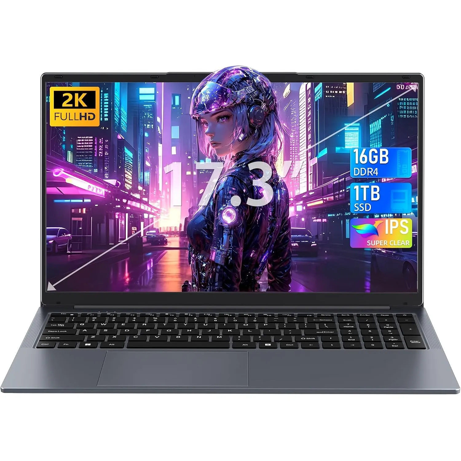 17,3 Zoll Laptop,16GB DDR4 RAM,1TB SSD,N150(Beat N95 N5095) | bis zu 3,6 GHz,FHD IPS Display,Lange Akkulaufzeit, Beleuc…