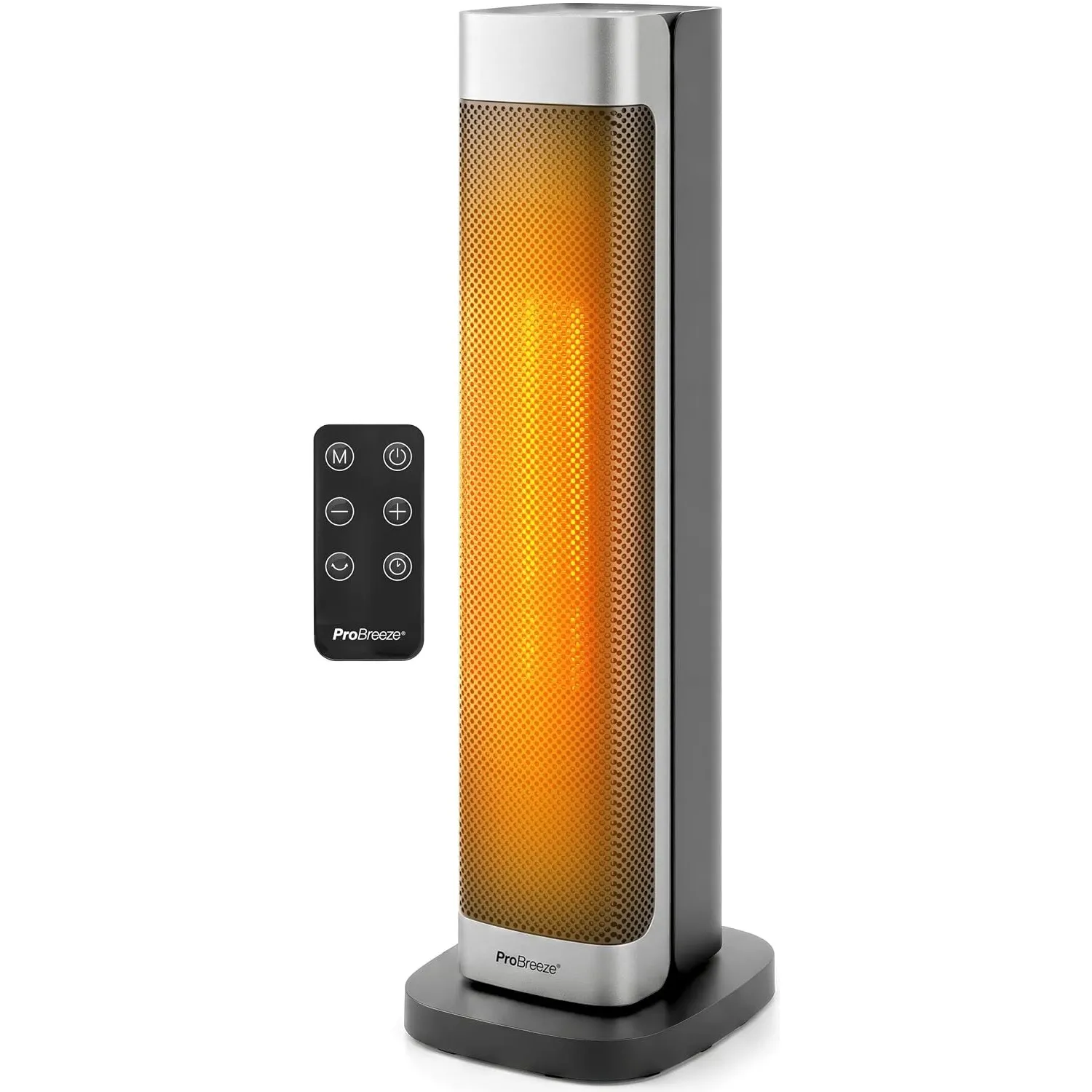 Pro Breeze ThermaCube Plus Heizlüfter 2200W, Keramik-Turmheizlüfter mit Thermostat & Eco-Modus, Heizlüfter Bad mit 65°-…