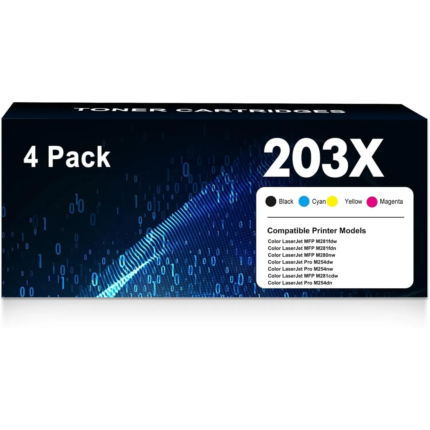 203X 203A M281fdw Toner Kompatibel für HP 203X 203A Toner Set 4-Pack