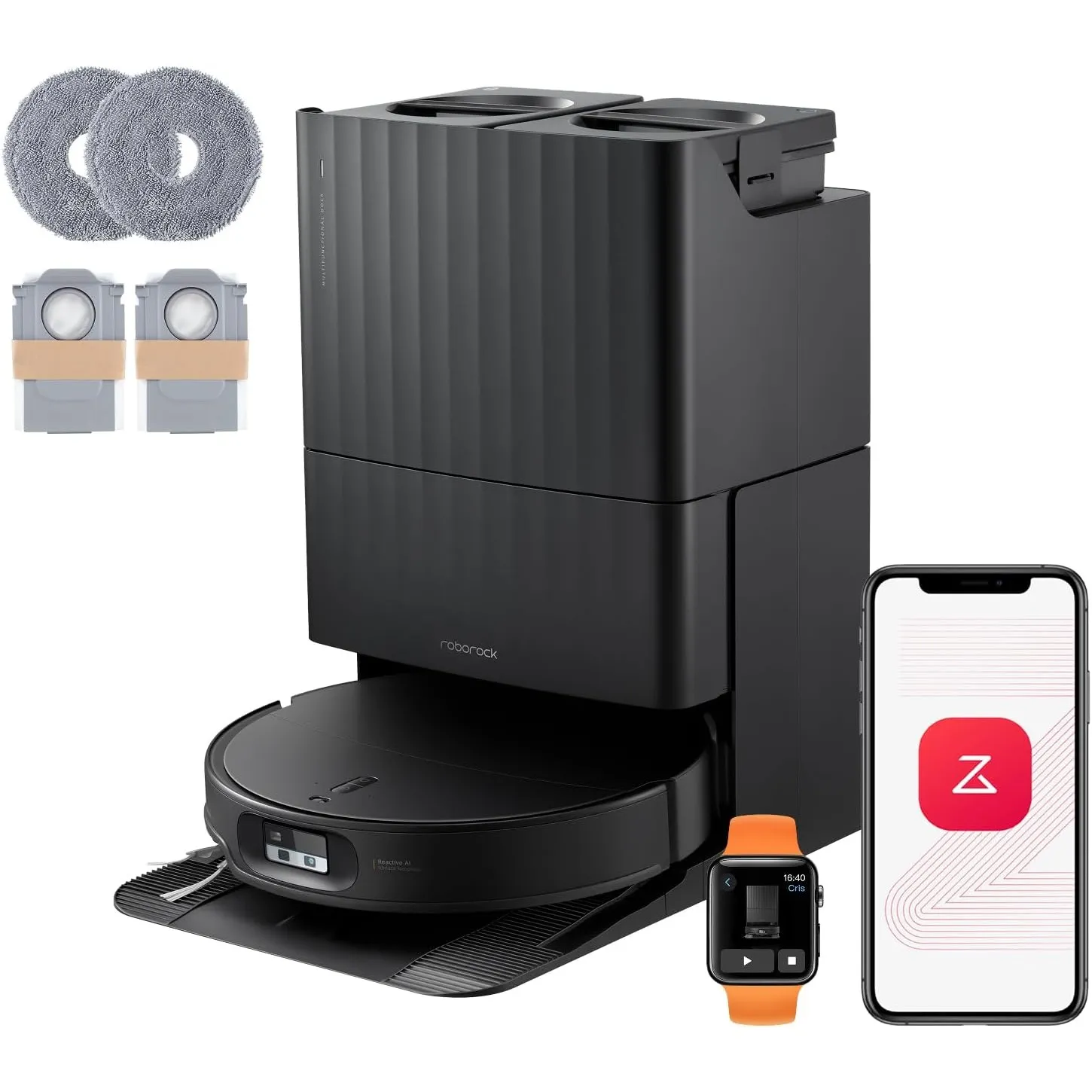 roborock Qrevo Edge 2 Set Saugroboter mit Wischfunktion&Hebarem Wischmopp