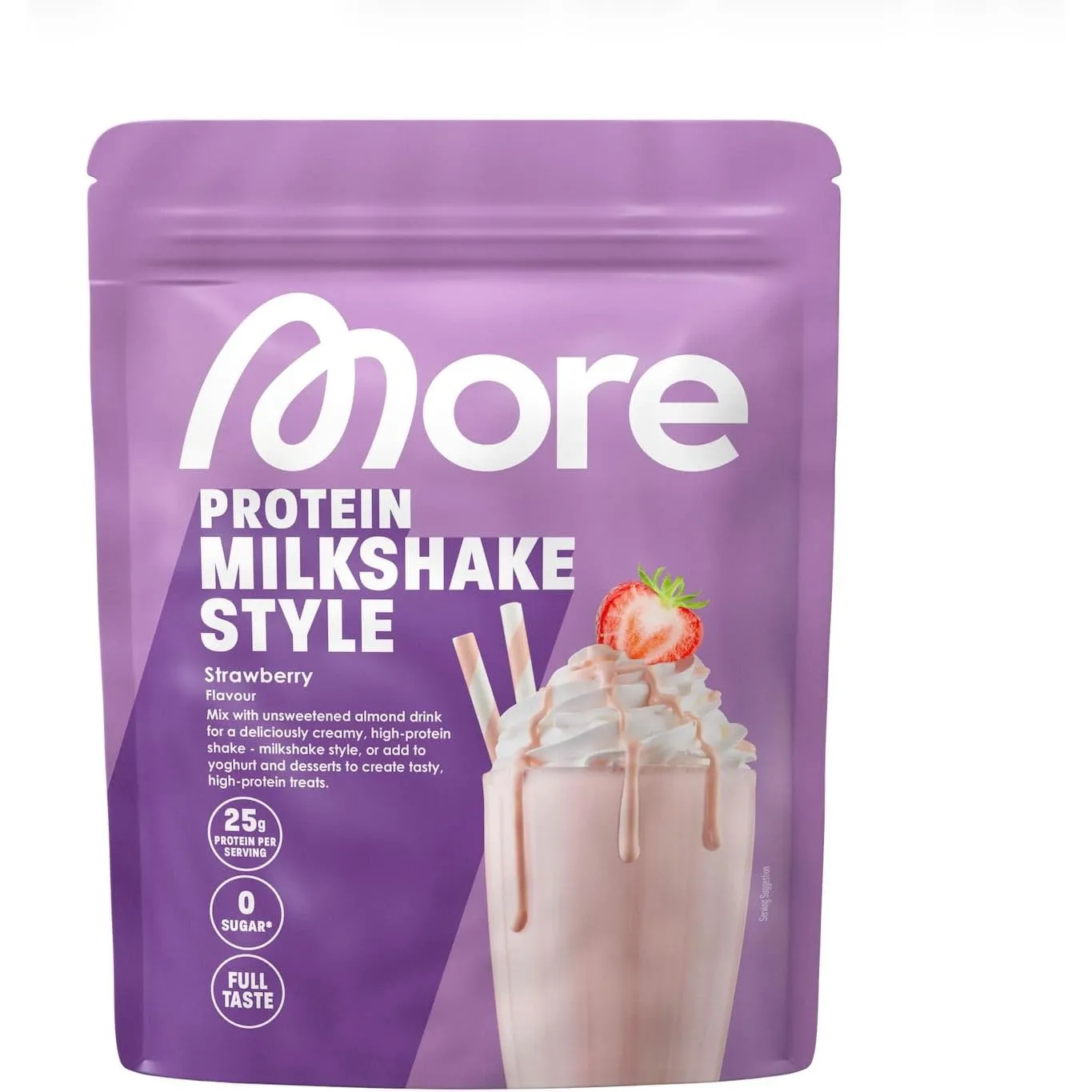 MORE Protein Milkshake, Strawberry, 750 g, Mix aus Whey Konzentrat und Casein, ideal zum Muskelaufbau und -erhalt, mit …