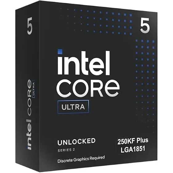 Intel® Core™ Ultra 5 Prozessor 250KF Plus 18 Kerne (6 P-Kerne + 12 E-Kerne) bis zu 5,3 GHz
