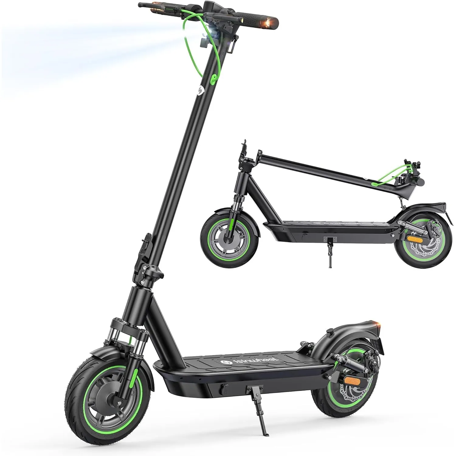 isinwheel S10Plus E Scooter mit ABE Straßenzulassung, 500W Motor, 15Ah Akku bis 60km Reichweite, 10 Zoll Reifen Elektro…