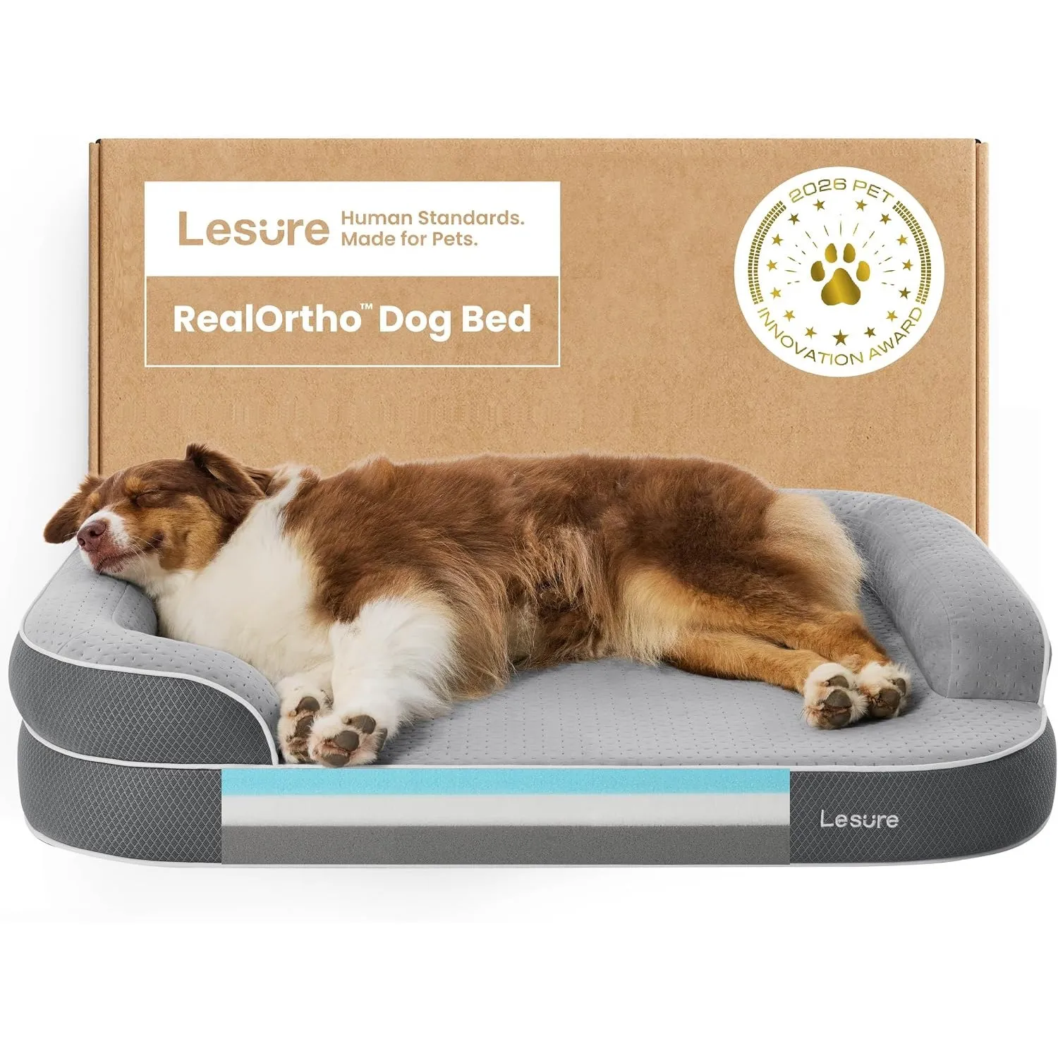 LE SURE RealOrtho™ Memory-Schaum Hundebett groß - orthopädisches Hundesofa