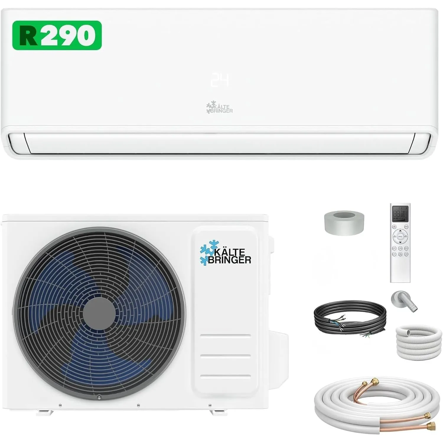 Kältebringer® Split Klimaanlage 12000 BTU 3,7 kW - Ohne F-Gas, R290