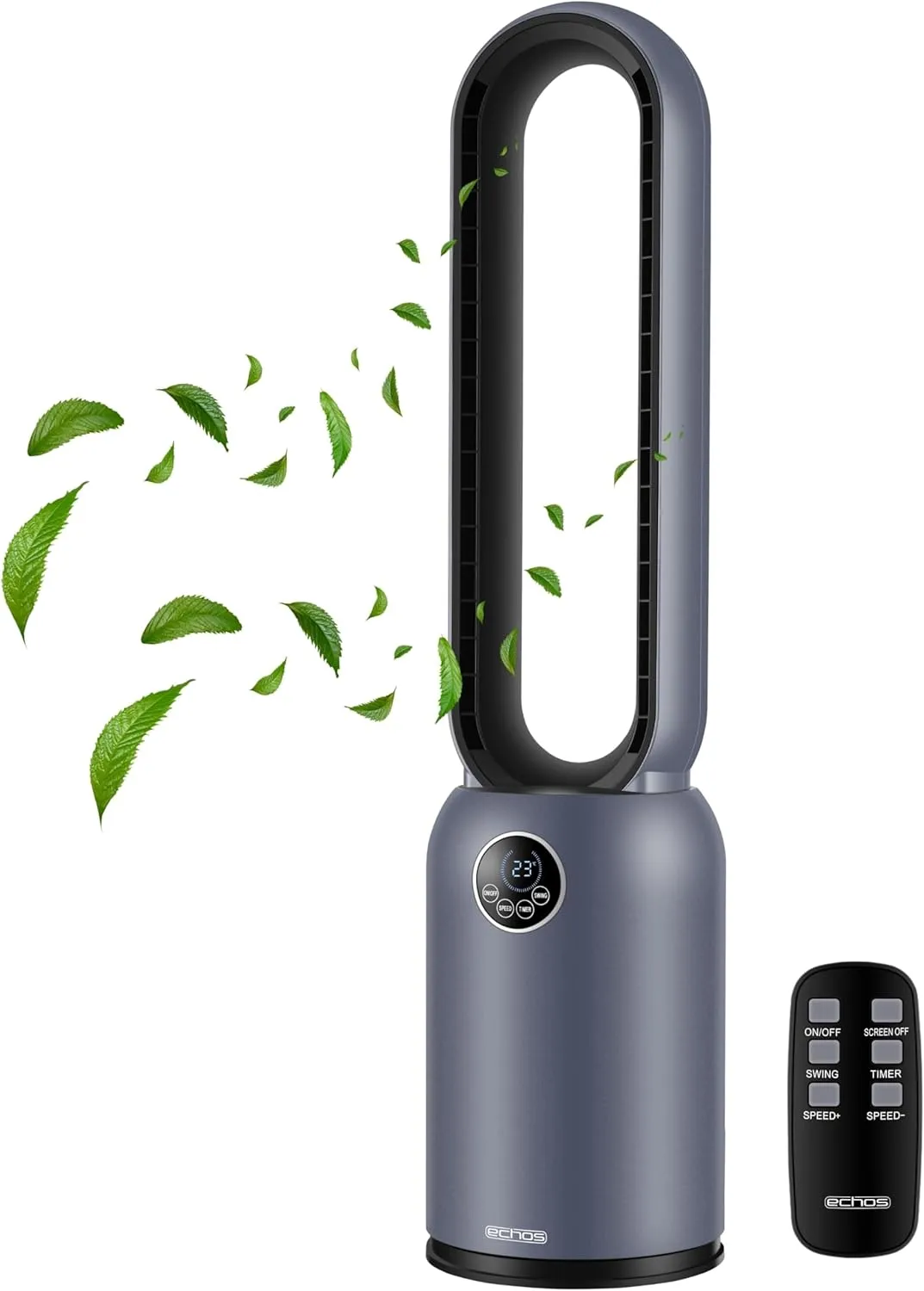Echos Tower Fan Very Quiet Floor Fan Energy Saving Floor Fan with Remote Control Fan with Cooling Oscillating 24H Timer…