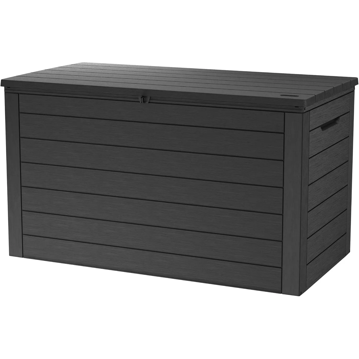 Keter Ontario Aufbewahrungsbox 570L Graphit – Wetterfeste Gartenbox in Holzoptik mit Gasdruckfedern – UV-beständige, ab…