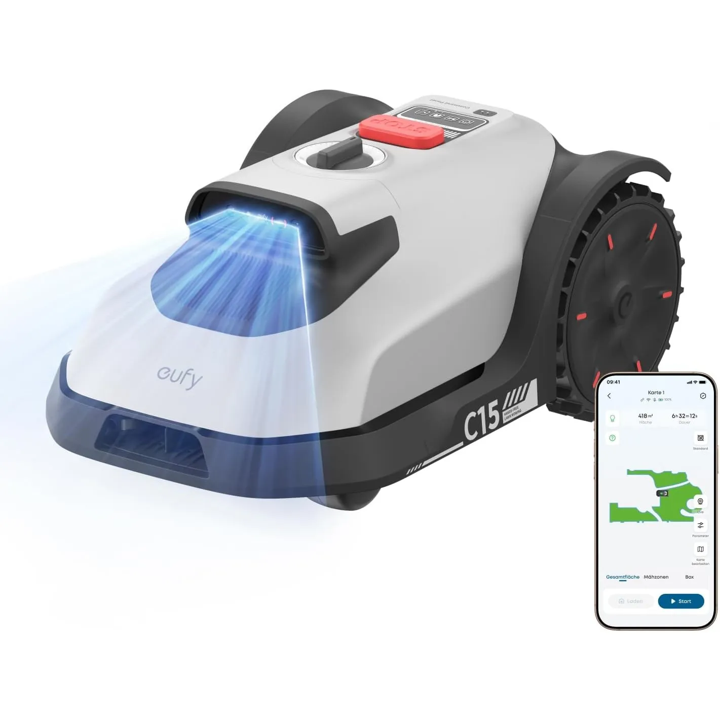 Anker eufy Mähroboter C15, ohne Begrenzungskabel, bis 500m²