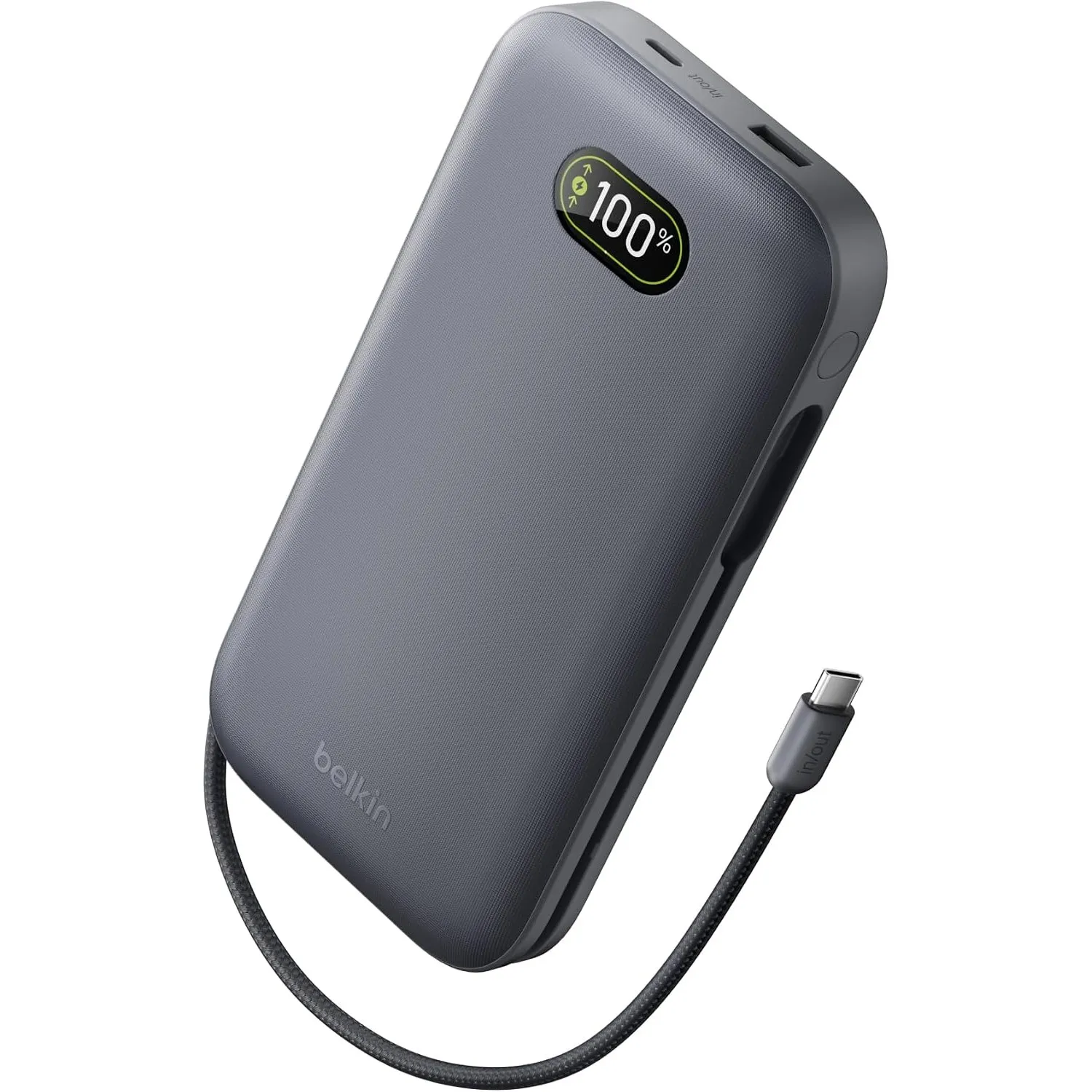 Belkin UltraCharge Pro Powerbank 27000mAh, Power Bank mit Integriertem USB-C-Kabel, 240W USB-C PD, Akkupack mit Schnell…