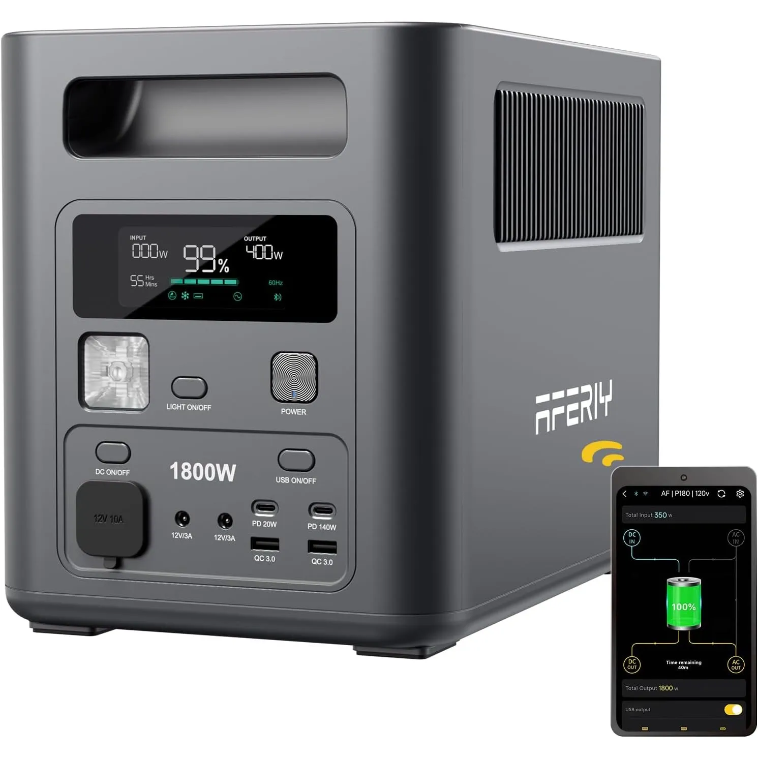 AFERIY 1800W1024Wh Tragbare Powerstation, 1Std Schnellladung für Camping