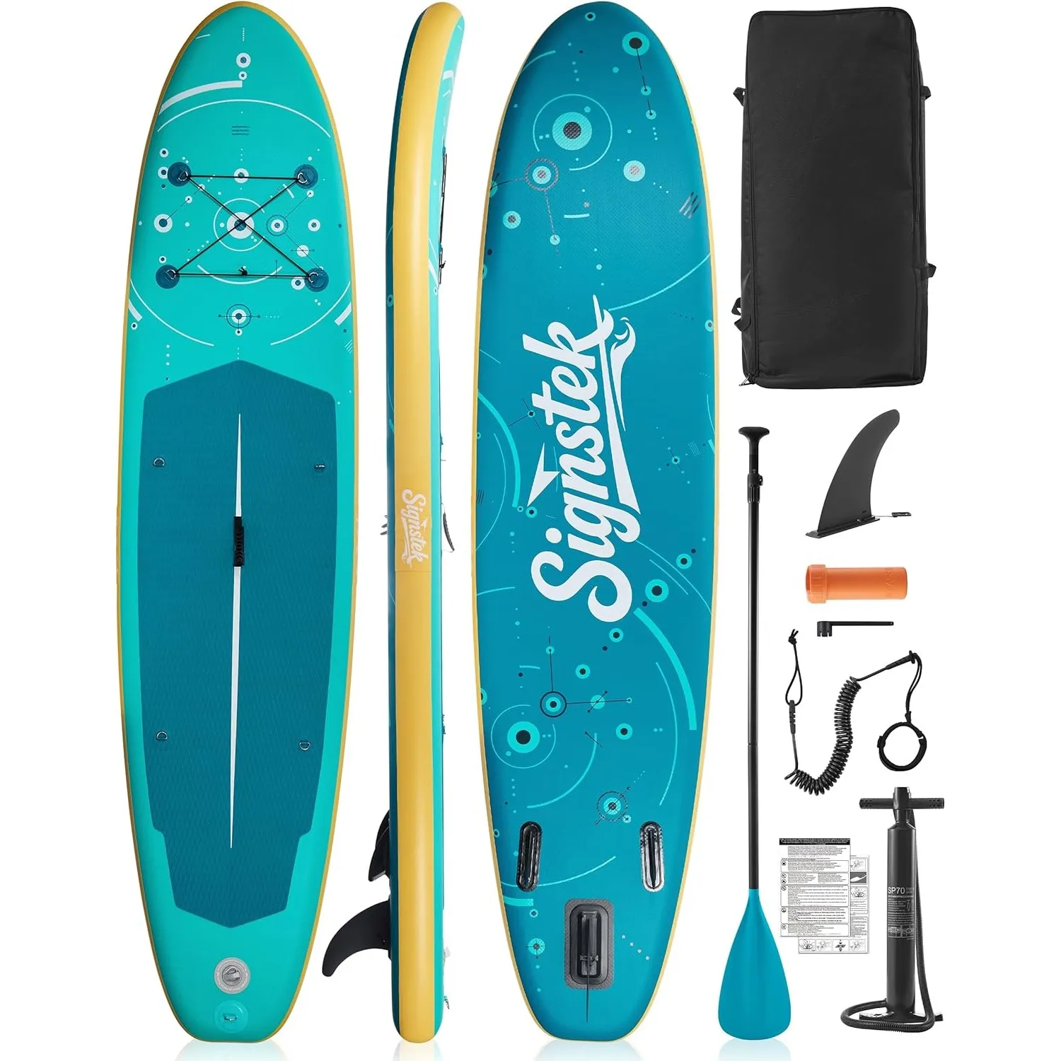Signstek Stand Up Paddling Board Aufblasbares SUP Board Set Aufblasbar Paddle Surfboard Stabiles Leichtgewicht Komplett…