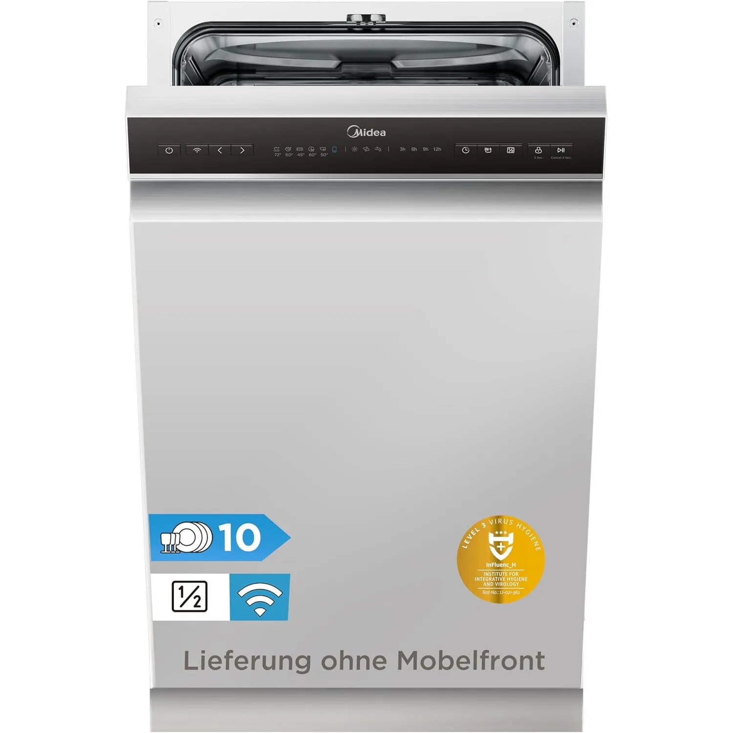 Midea Geschirrspüler Teilintegriert 45 cm Einbau Spülmaschine 10 Gedecke
