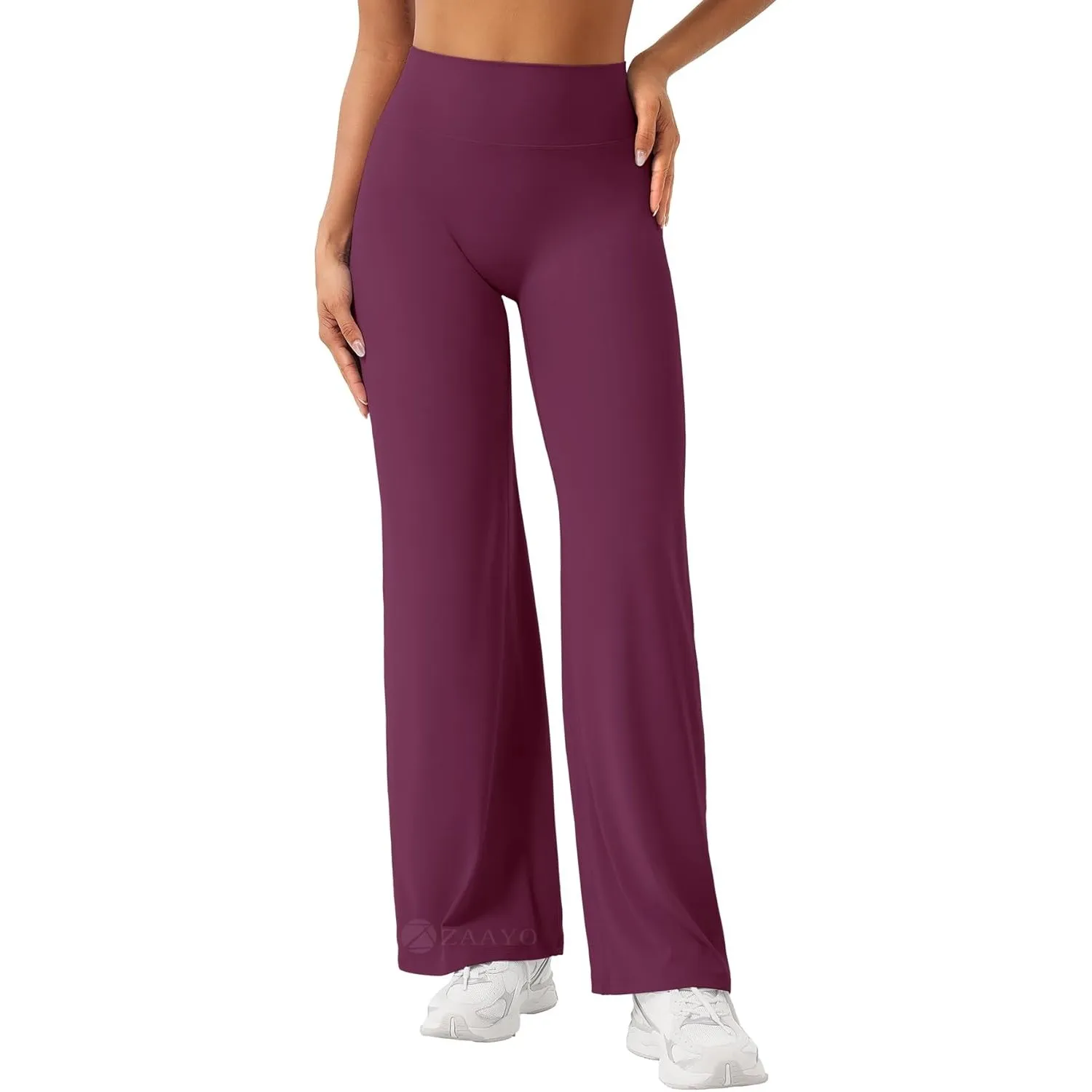 ZAAYO Nahtlose Straight Leggings Damen Flared Legging Yoga Hosen Gym Pant
