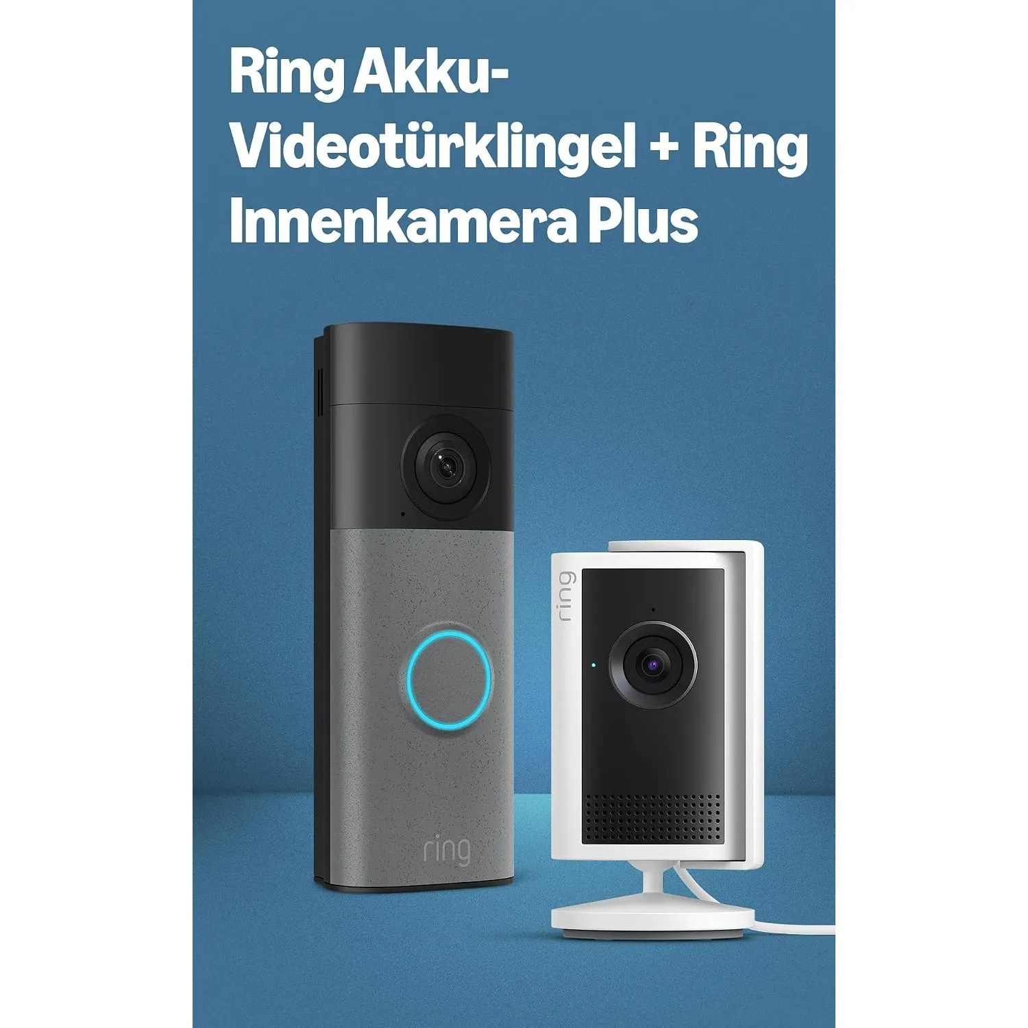 Ring Akku-Videotürklingel + Ring Innenkamera Plus (neueste Generation)